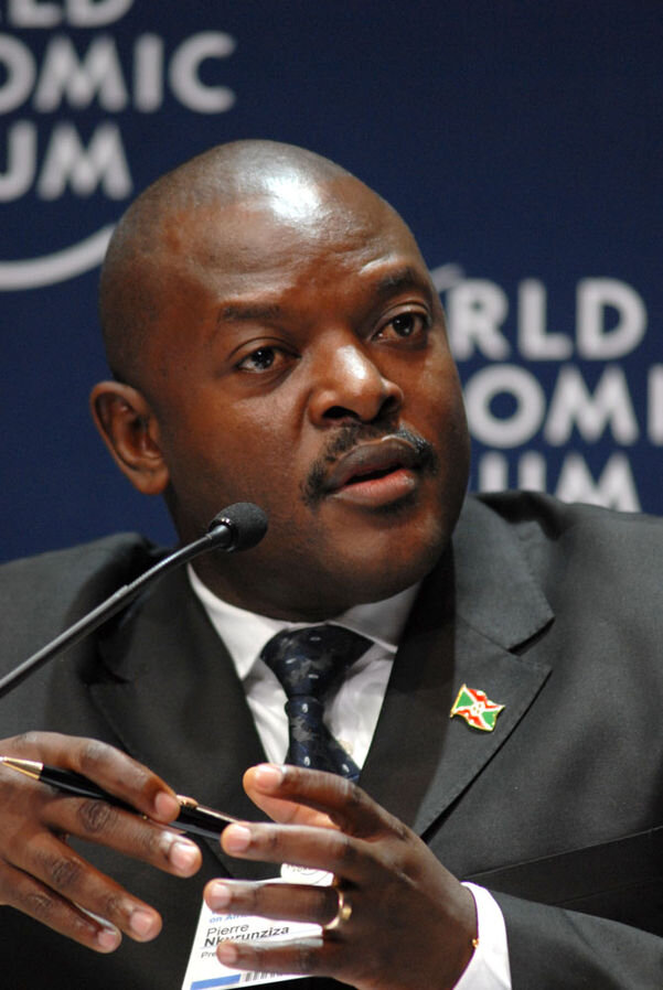 Burundian President Pierre Nkurunziza speaks at an event hosted by the World Economic Forum. (Wikimedia Commons)