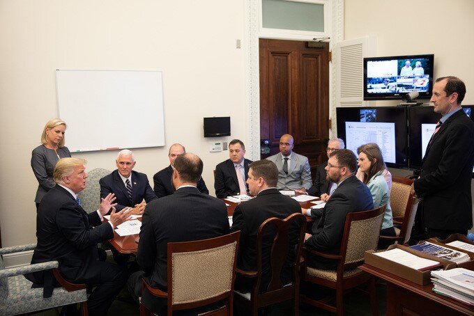 President Trump meets with the National Security Council. (The White House)