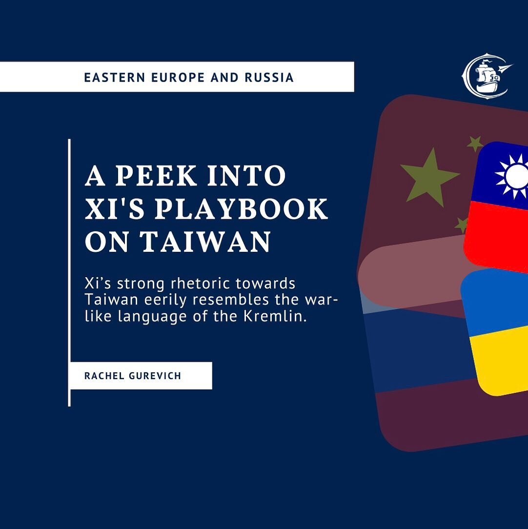 Xi&rsquo;s virulent posture towards Taiwan eerily resembles the war-like language of the Kremlin.

Casimir Yost, who previously served on the National Intelligence Council and is currently a Senior Fellow at Georgetown&rsquo;s Institute for the Study