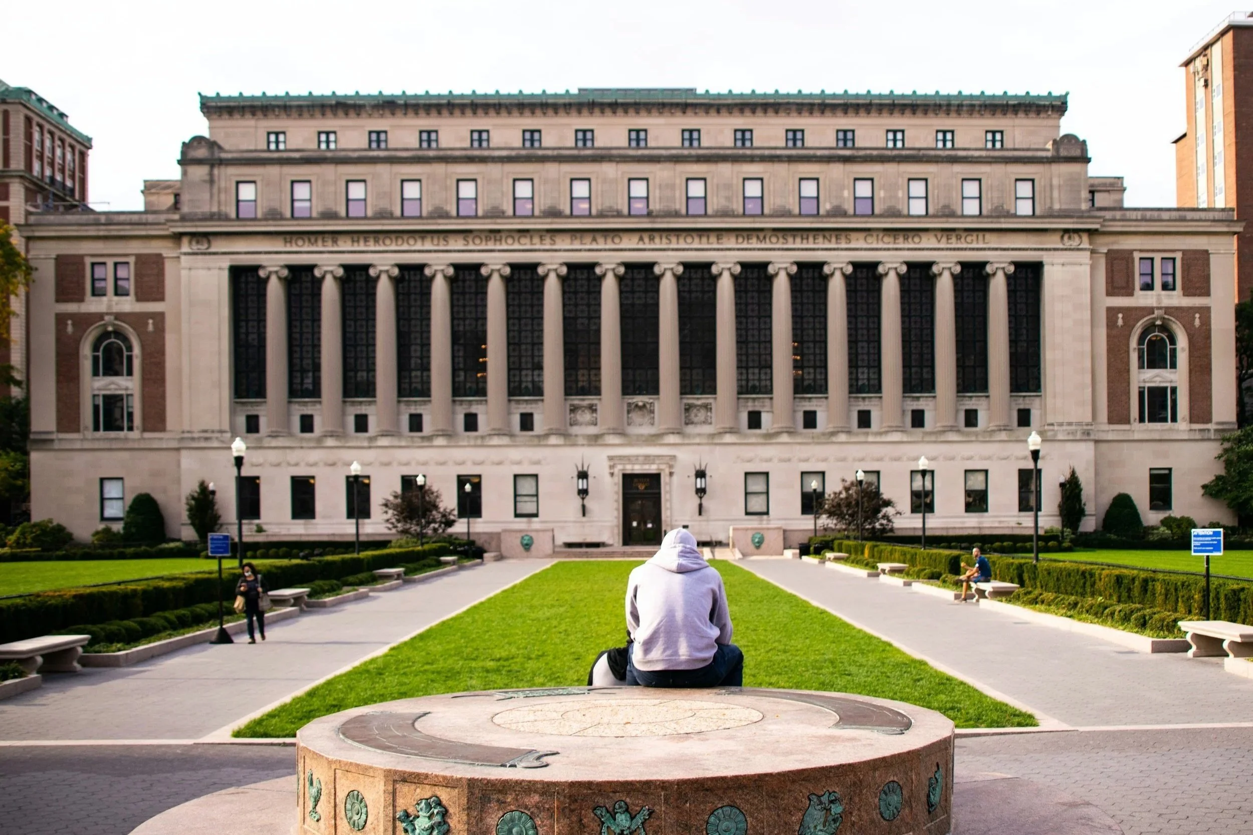 Butler Library at Columbia University, near student apartments in Morningside Heights, New York