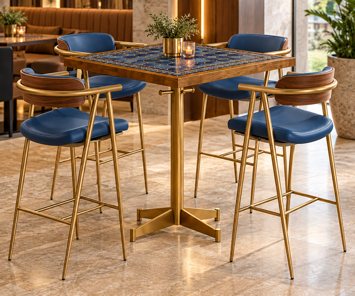 Luxury Blue Mosaic Dining Setdg357.png