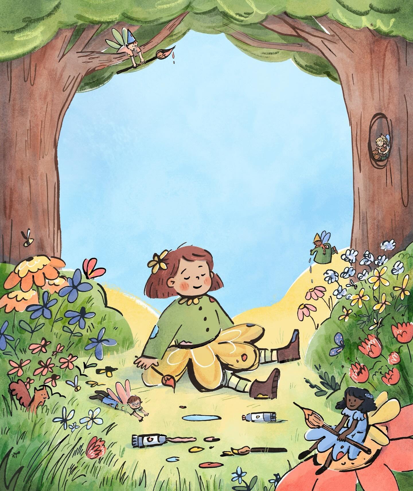 Forgot to post this yesterday for #kidlitartpostcard 😭 been reworking some illustrations from an old dummy book!
#illustration #childrensbooks #childrensbookillustration #kidlit #kidlitart #fairyillustration