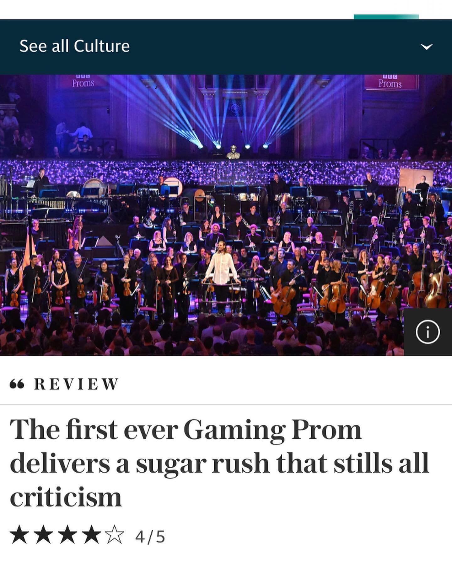 Reviews are out for @robertamesmusic First ever Gaming @bbc_proms with @royalphilorchestra 🔥🔥