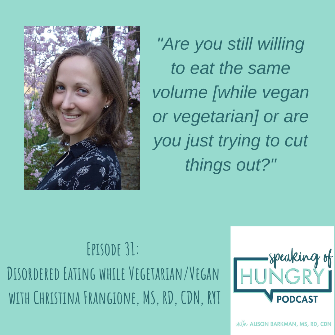Episode 31: Disordered Eating while Vegetarian or Vegan with Christina Frangione, MS, RD, CDN, RYT
