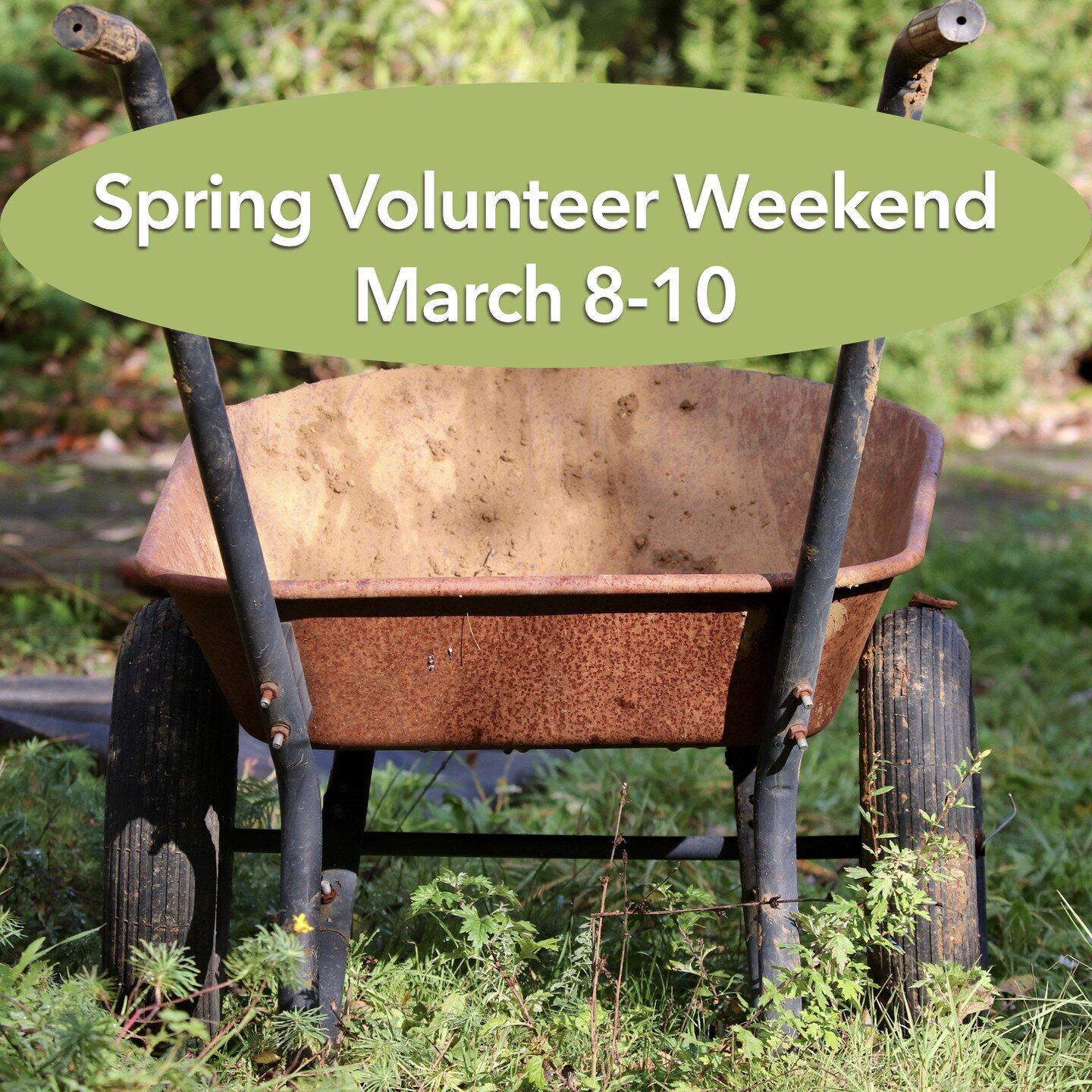 We welcome you to join us on site March 8-10, 2024 for our annual Spring Volunteer Weekend! 
*Registration Required*
 Volunteer Registration Opens February 7 at 7pm.
(registration link provided in bio) 

This is a wonderful opportunity to connect wit