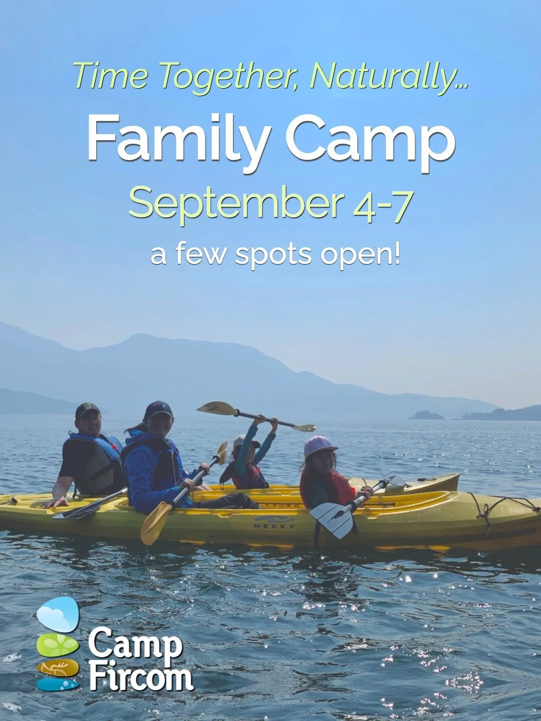 🌲 Time Together, Naturally. 🌲
Looking for a family getaway before the busy fall season begins? We still have space! 

Join us September 4&ndash;7 at Camp Fircom on beautiful Gambier Island for a long weekend of family connection, outdoor adventure,