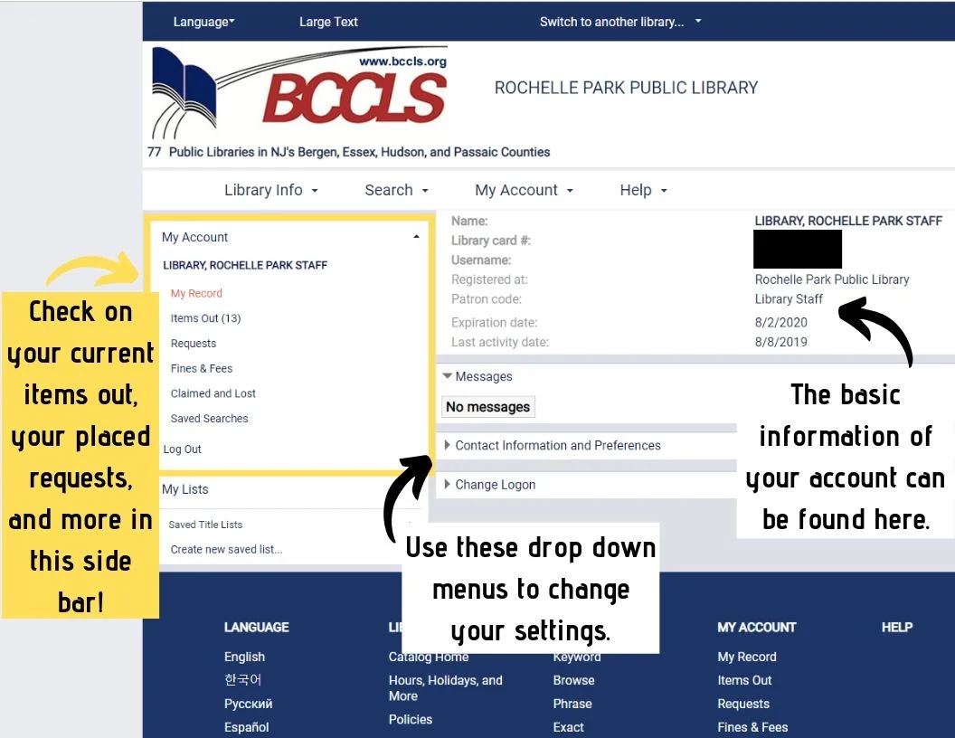LoggedOn Library Accessing Your BCCLS Account — Rochelle Park Free