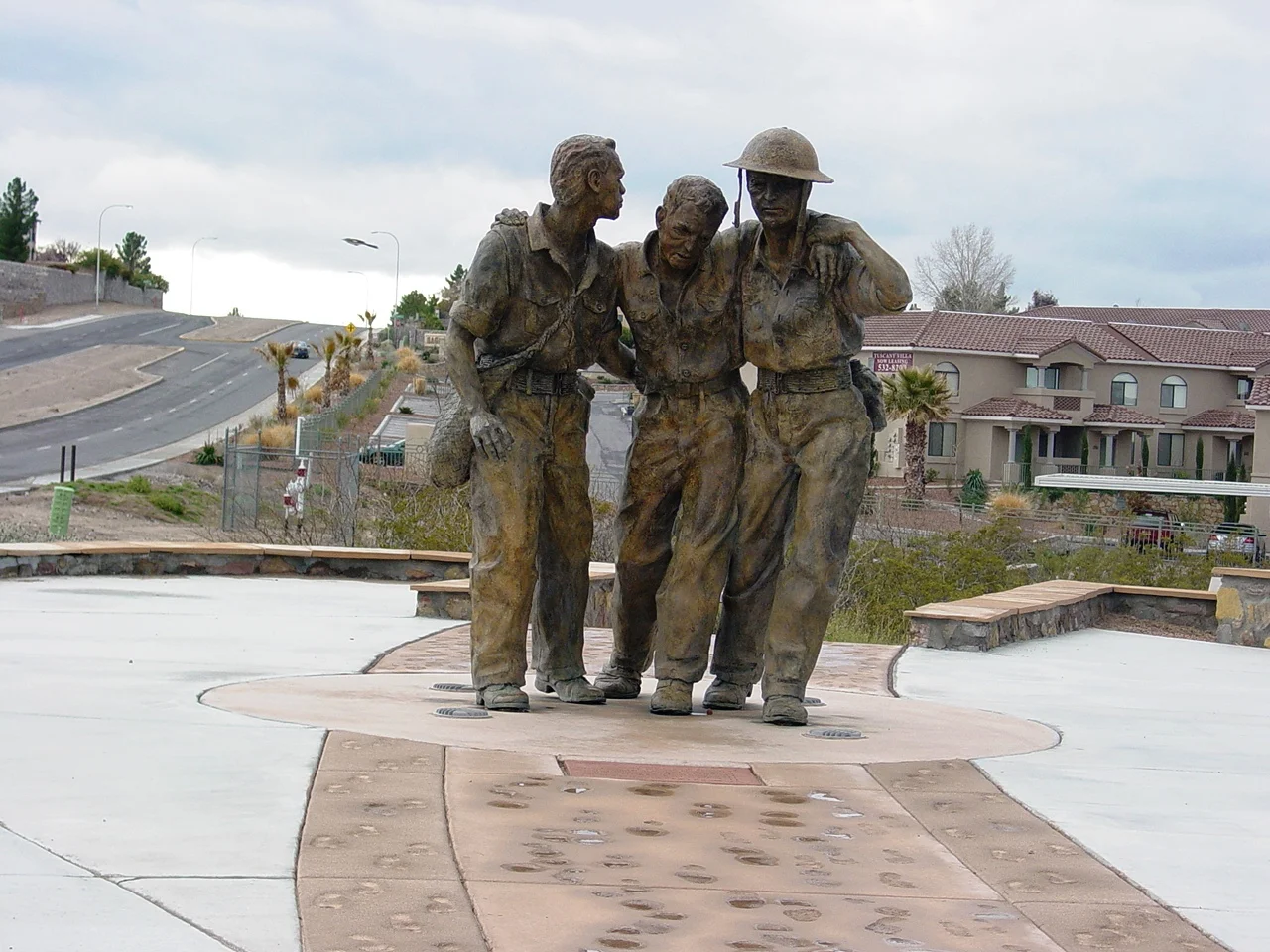 Statue of Bataan Death March walkers, located at Veterans Memorial Park, Las Cruces, NM.