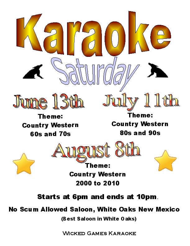 Karaoke Saturday at No Scum Allowed Saloon