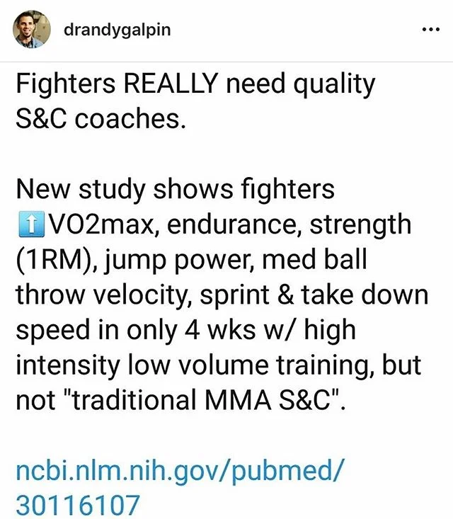 Thanks to @drandygalpin for dropping this study that took the #combatsports world by storm, and opened the eyes of a lot of athletes.

Train the systems associated with your sport. Combat Sports are a different animal in the fact that they use all of