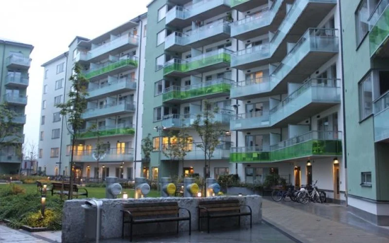 Our “sustainable” accommodations in the Royal Seaport development.