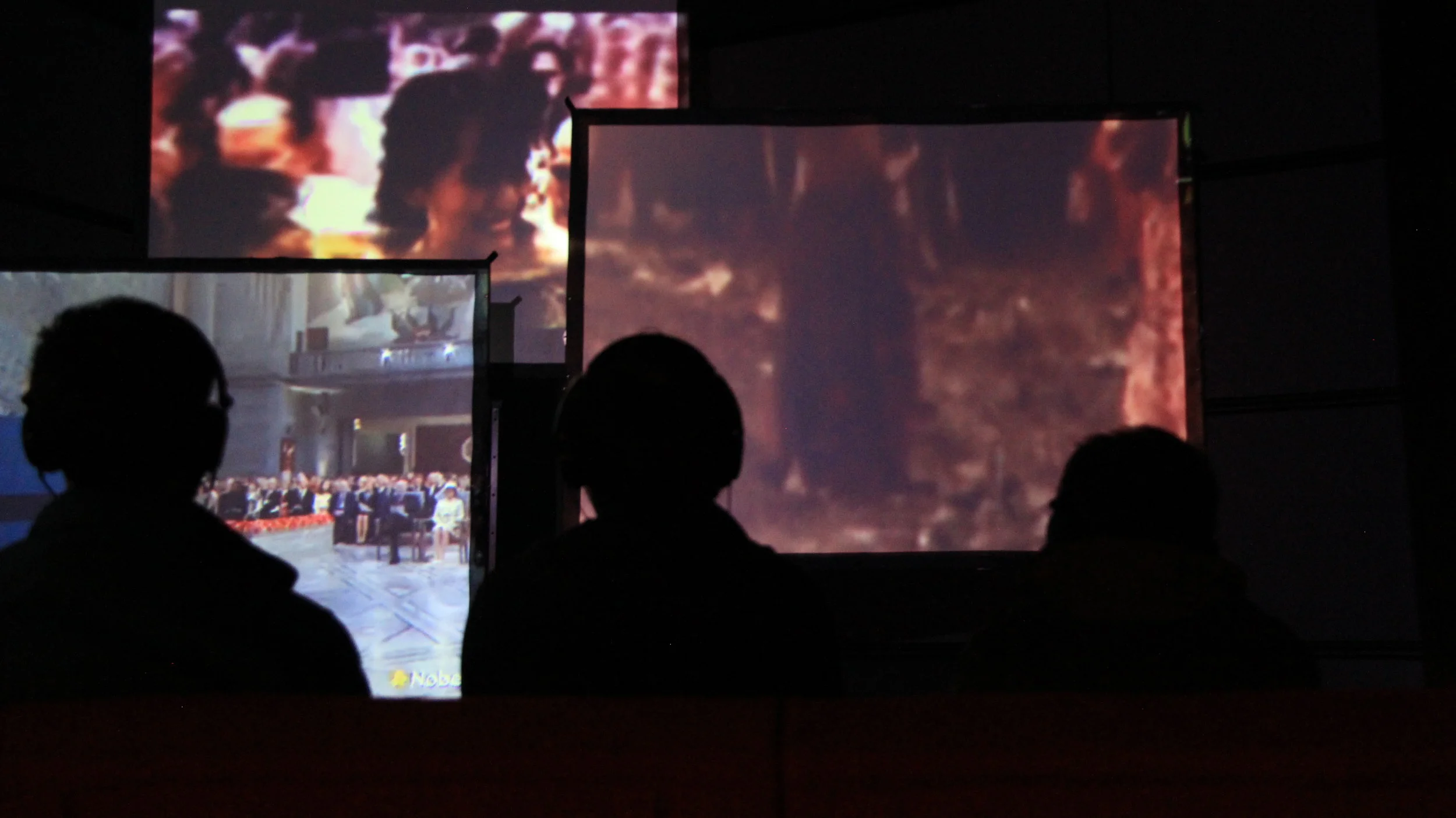  Stills from the multi-projection display of  Visionary Voices  