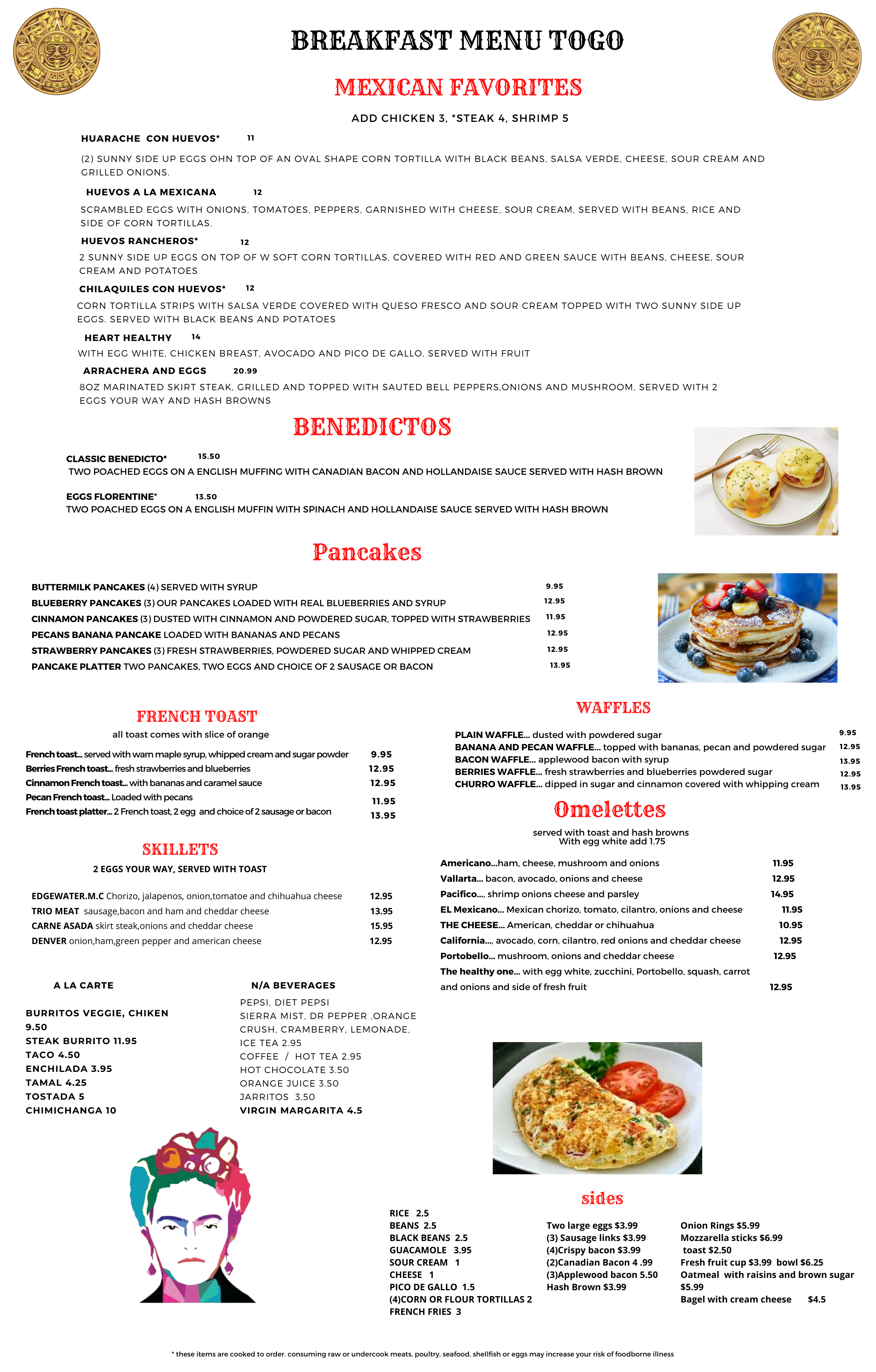 Mexican Restaurant Breakfast Menu