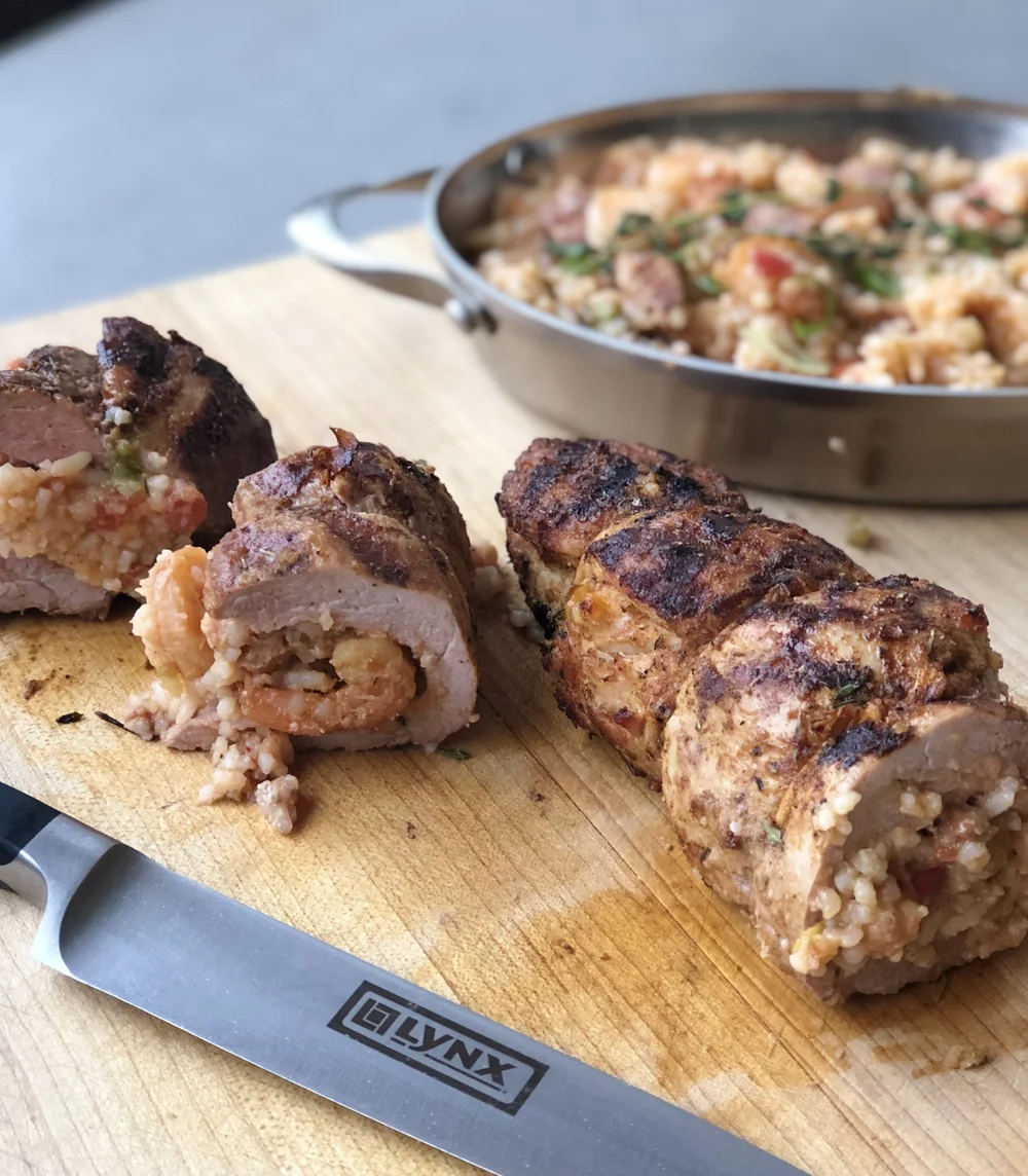 RECIPE HONEYGLAZED CREOLE PORK TENDERLOIN WITH JAMBALAYA STUFFING