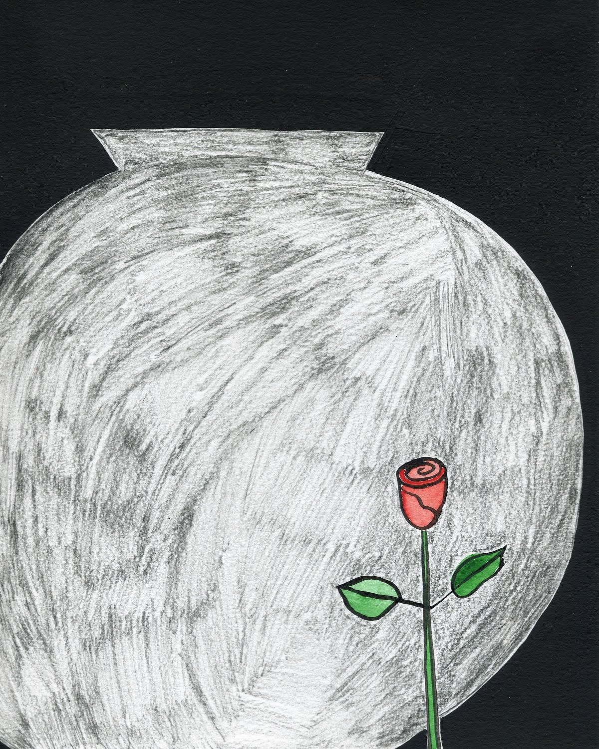 The wonder of flowers inside. Enjoying these gravity defying tulips from @aujuju_clay in a ceramic wine holder from my Granny.

Alongside them, a few drawings inspired by my symbol deck&hellip; a red rose in front of a big black pot, a sunflower is a