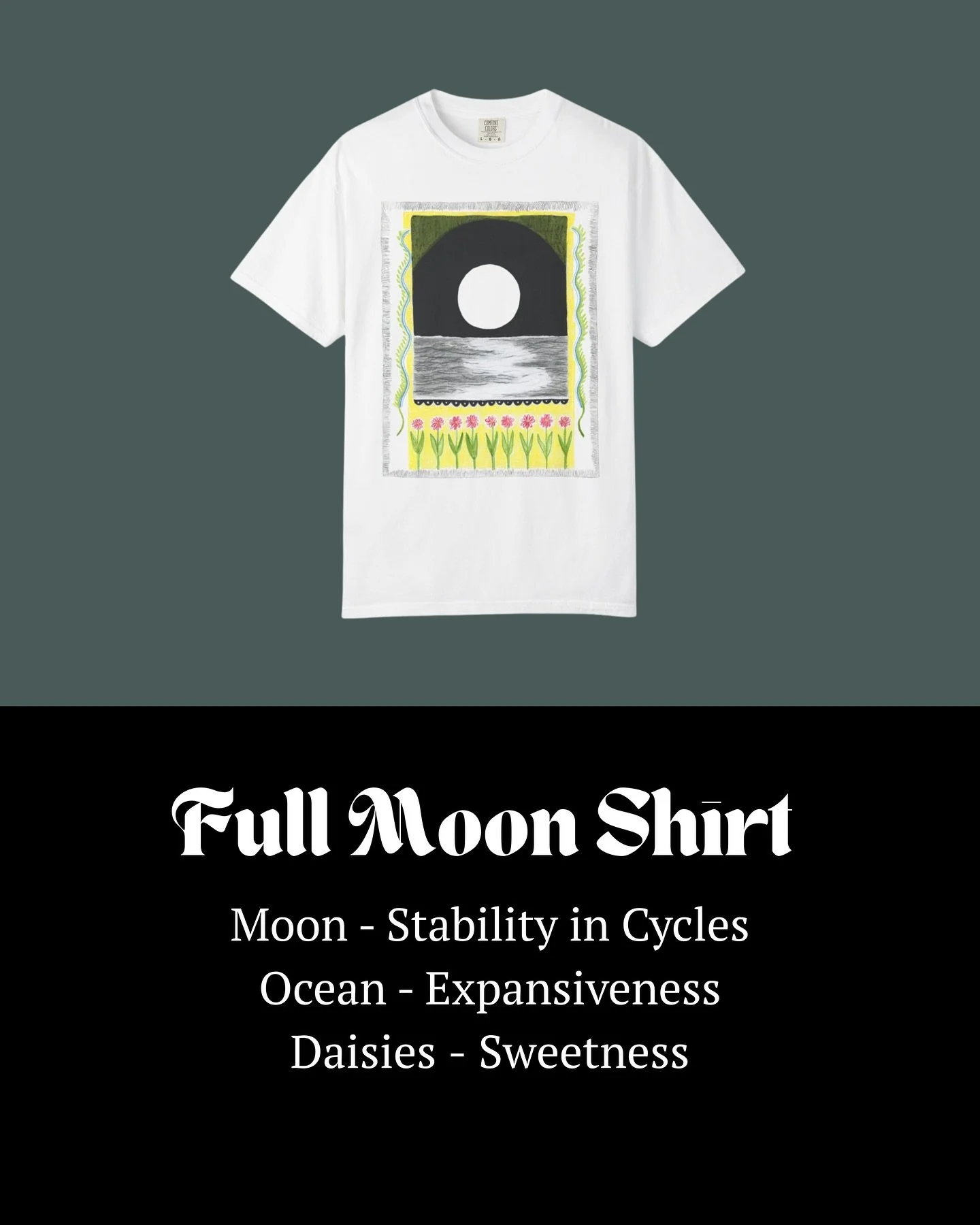 Full moon T-shirt 🤍

Put a little good in the world with a unique art shirt! These T-shirts are 100% cotton, medium weight (not too thin, not see-through), already soft and pre-shrunk.

$35 on my site 🌀🌀🌀