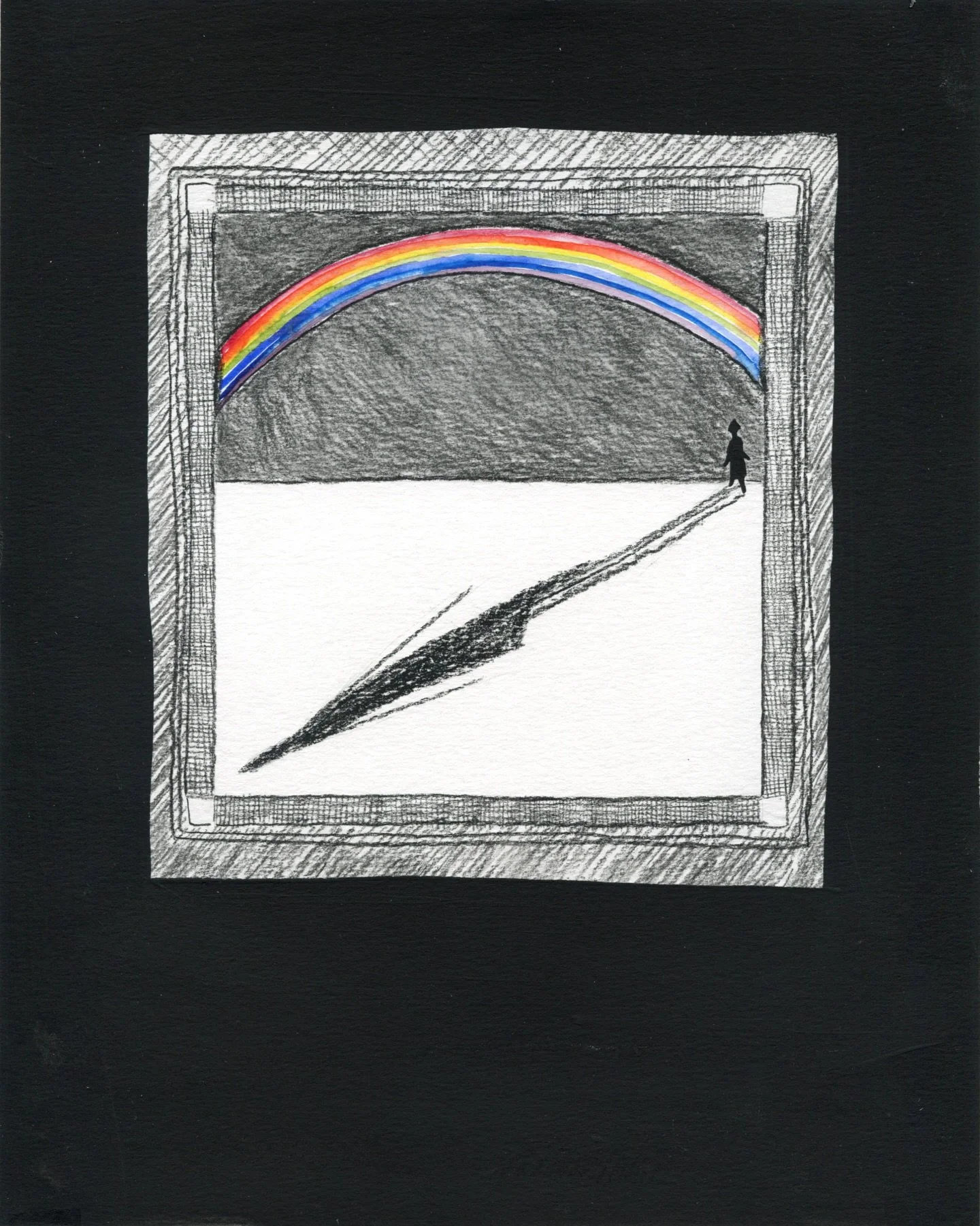 Symbol drawings that might have to do with the way a moment can stretch into everything

Ongoing explorations of what spiritual art that&rsquo;s not religious could look like.

🌀 Walking Under a Rainbow
🌀 Three Gates
🌀 Just Now
All 8 x 10&rdquo; o