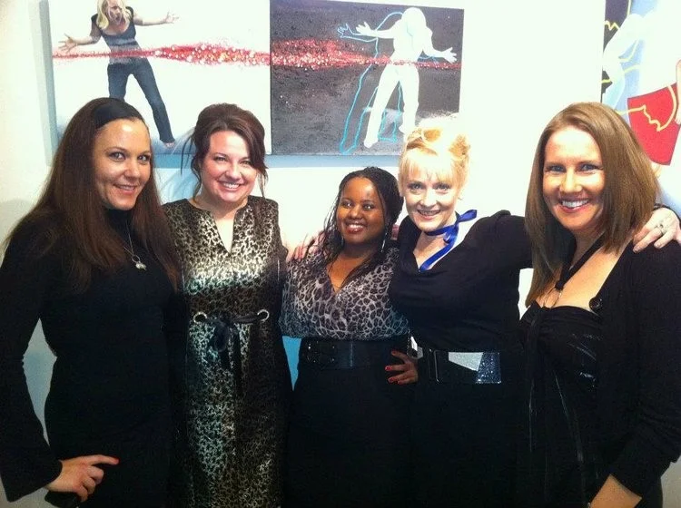 Mays Mayhew with friends at Solo Show Morpo Gallery Chicago IL.jpg