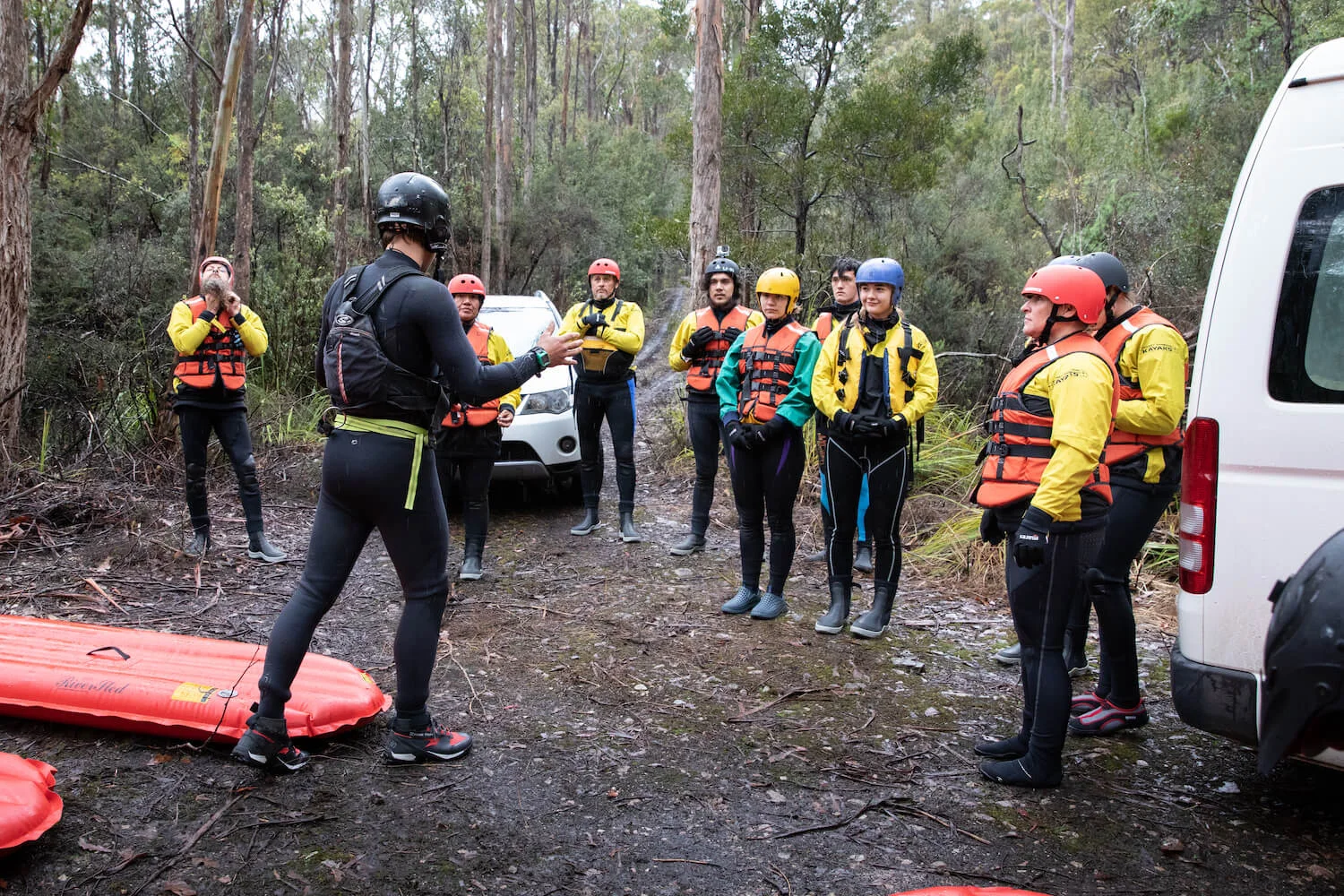 River sledding tutorial, Meander River Tasmania