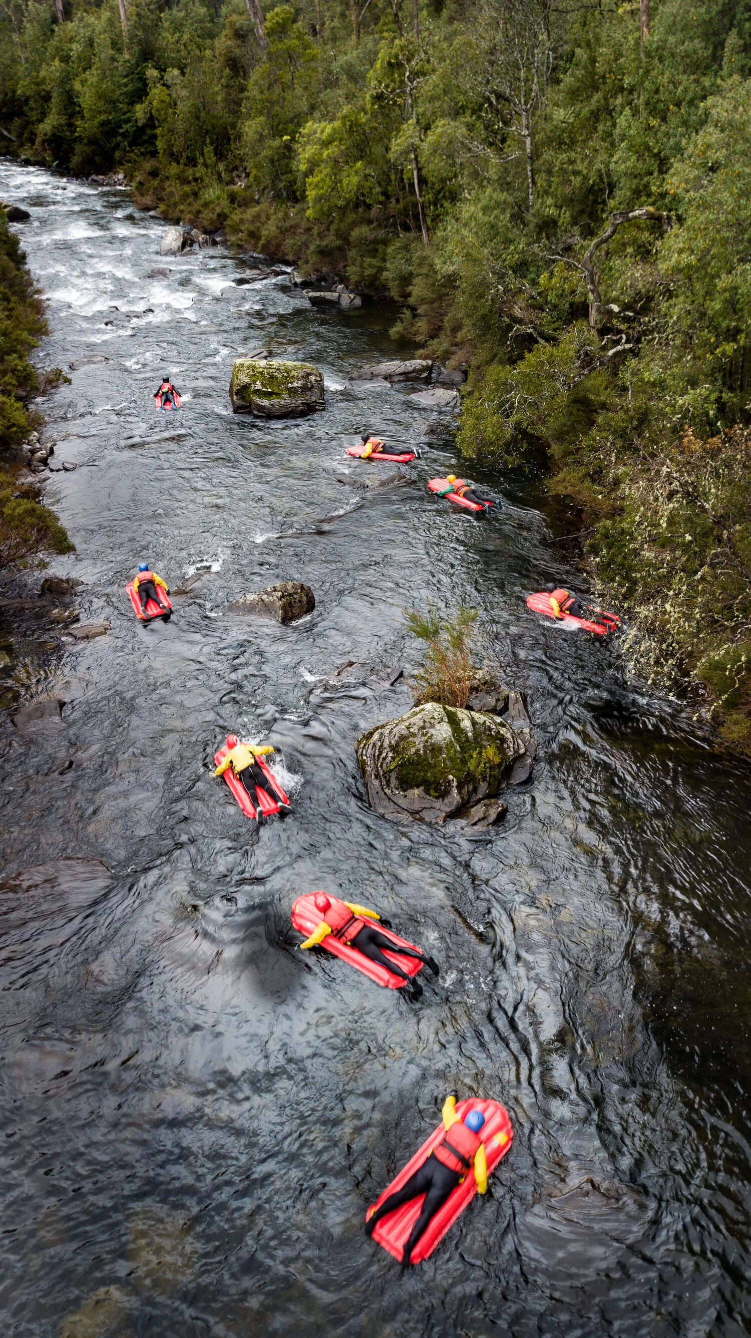 River sledding Meander River Tasmania