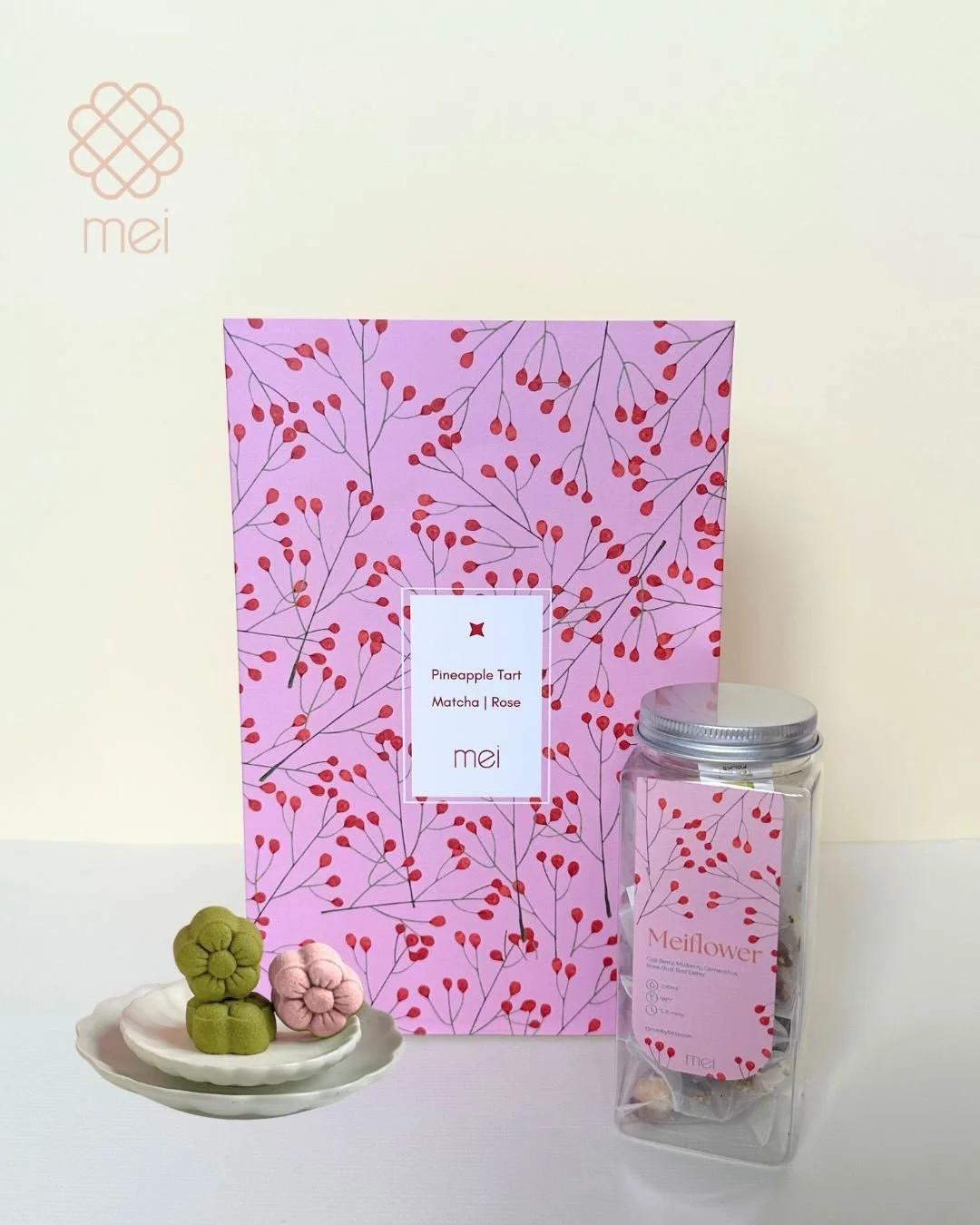 🧧🌸: Our signature Pineapple Tart is back with a new flavour this year. Each box now comes with: 
5x Matcha Pineapple Tart 
5x Rose Pineapple Tart

It is the chicest little CNY gift, perfect as a bite sized treat shared with loved ones. 

1 box: rm7