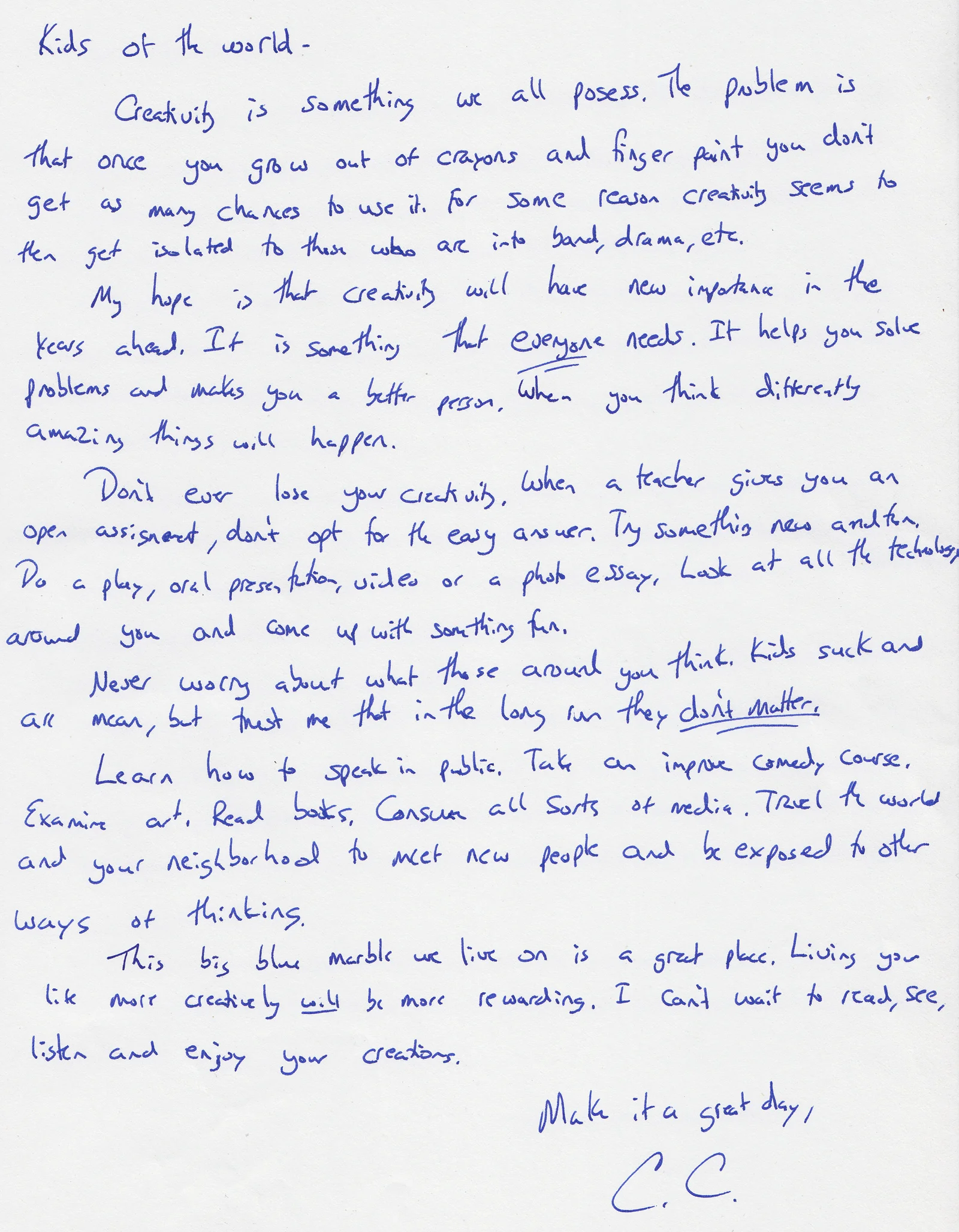 Dear Kids - Please Don't Lose Your Creativity