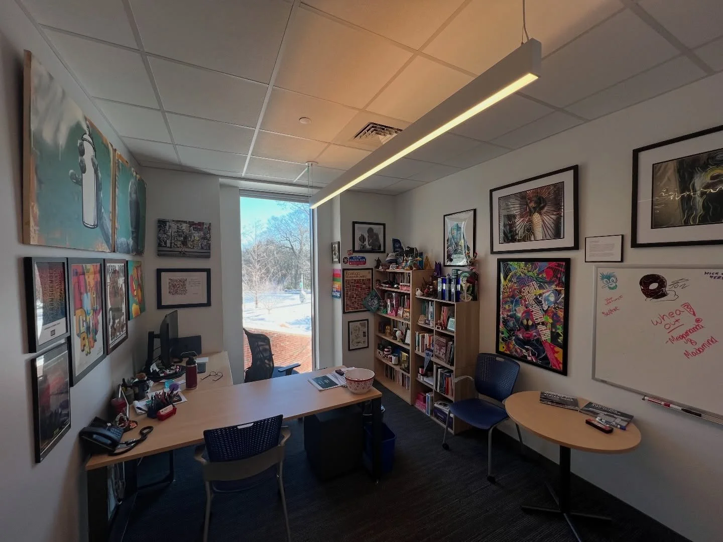The other day, a student I didn&rsquo;t know was in my office with an advisee, and she commented, &ldquo;Wow, your office is so welcoming.&rdquo;

That is exactly what I want my office to feel like. I can&rsquo;t stand blank walls and love having thi