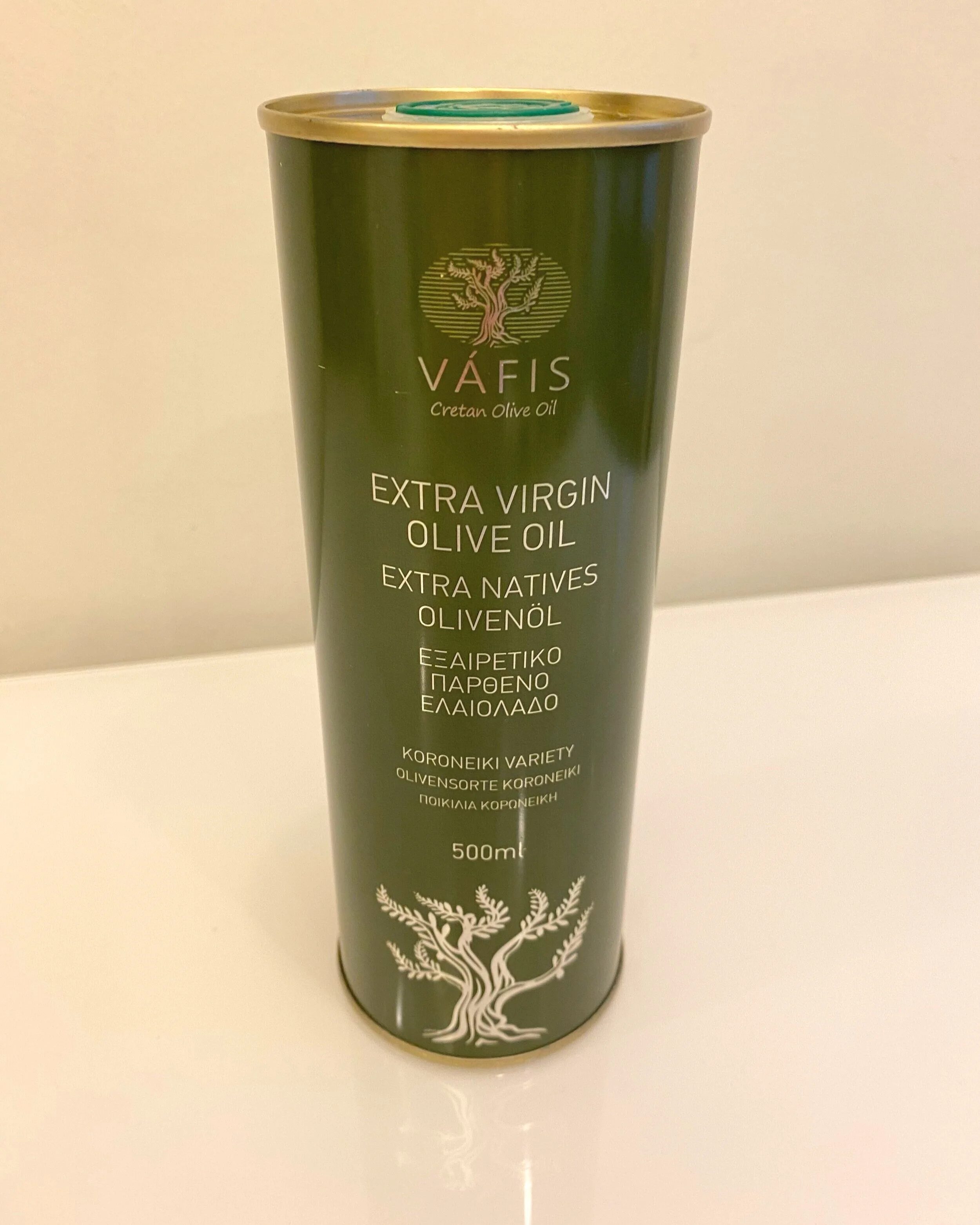 🇬🇷GREEK CONSULATE - Extra Virgin Olive Oil VAFIS TIN 500 mls  (more photos here) Item Number: GK01 Donation: ₽ 400 FINAL BID:   ₽920 ~~~~~~~~~~~~~~~~