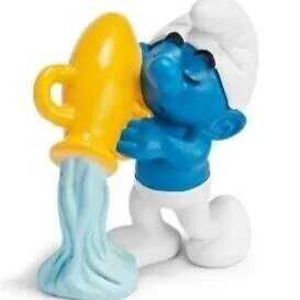 🇧🇪 BELGIUM CONSULATE   - Zodiac Aquarius Smurf  5.5cm tall x 4.0cm w  Item Number: 207189 Donation: ₽ 500 FINAL BID:   ₽600 ~~~~~~~~~~~~~~~~