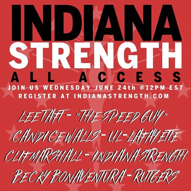 IT'S ALMOST TIME!

RESERVE YOUR SEAT THROUGH WWW.INDIANASTRENGTH.COM

LINK IS IN BIO.