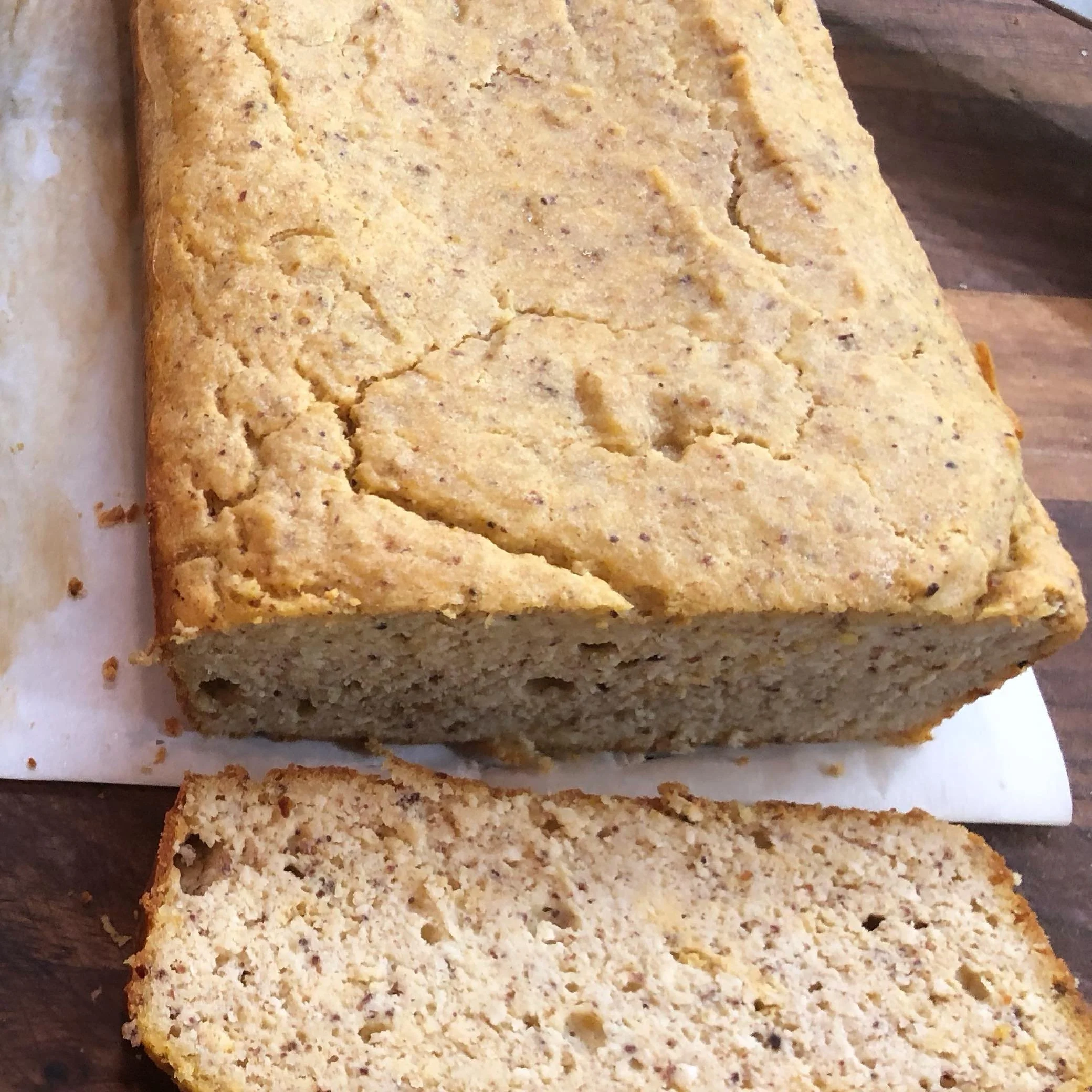 Fresh out of the oven cinnamon bread made with four ingredients.

homemade fermented almond flour, coconut oil, cinnamon, and eggs. 

Extremely fluffy and delicious thanks to the fermenting process.

Recipe and details in my Fermentation Class June 2