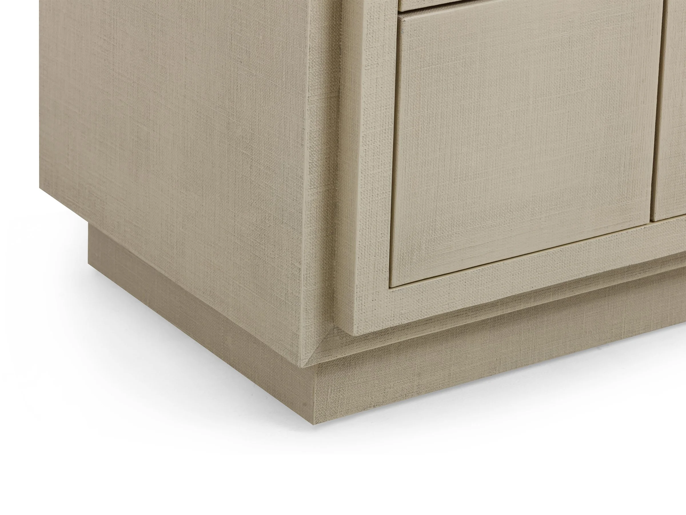Detail view of Phillip Cabinet in Canvas Lacquered Linen