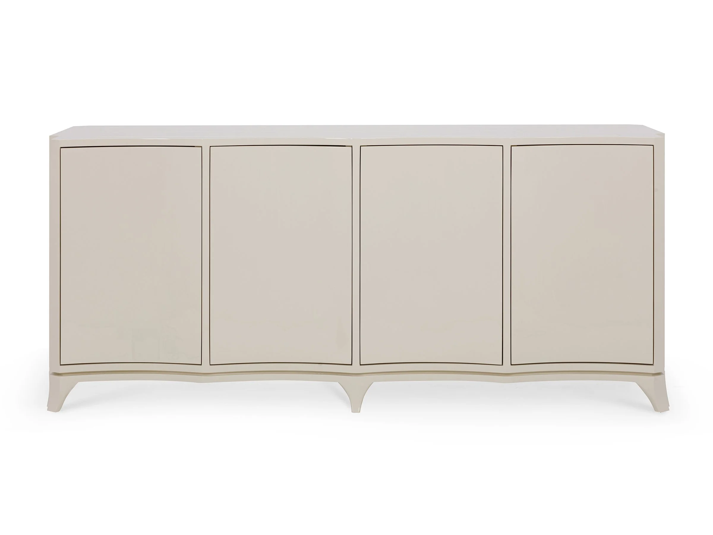 De Lisle Cabinet in Biscuit Lacquer, front view