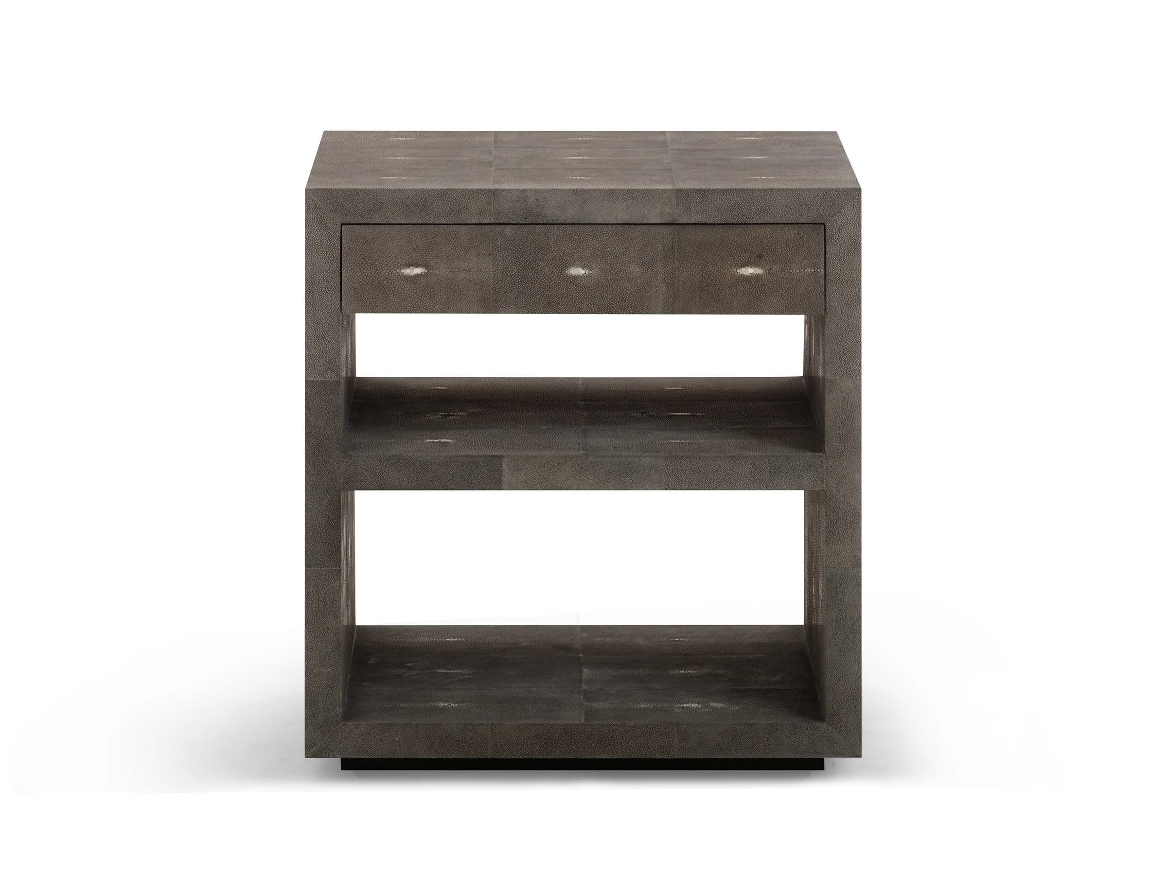 The Jean Stand in Truffle Shagreen, front view.