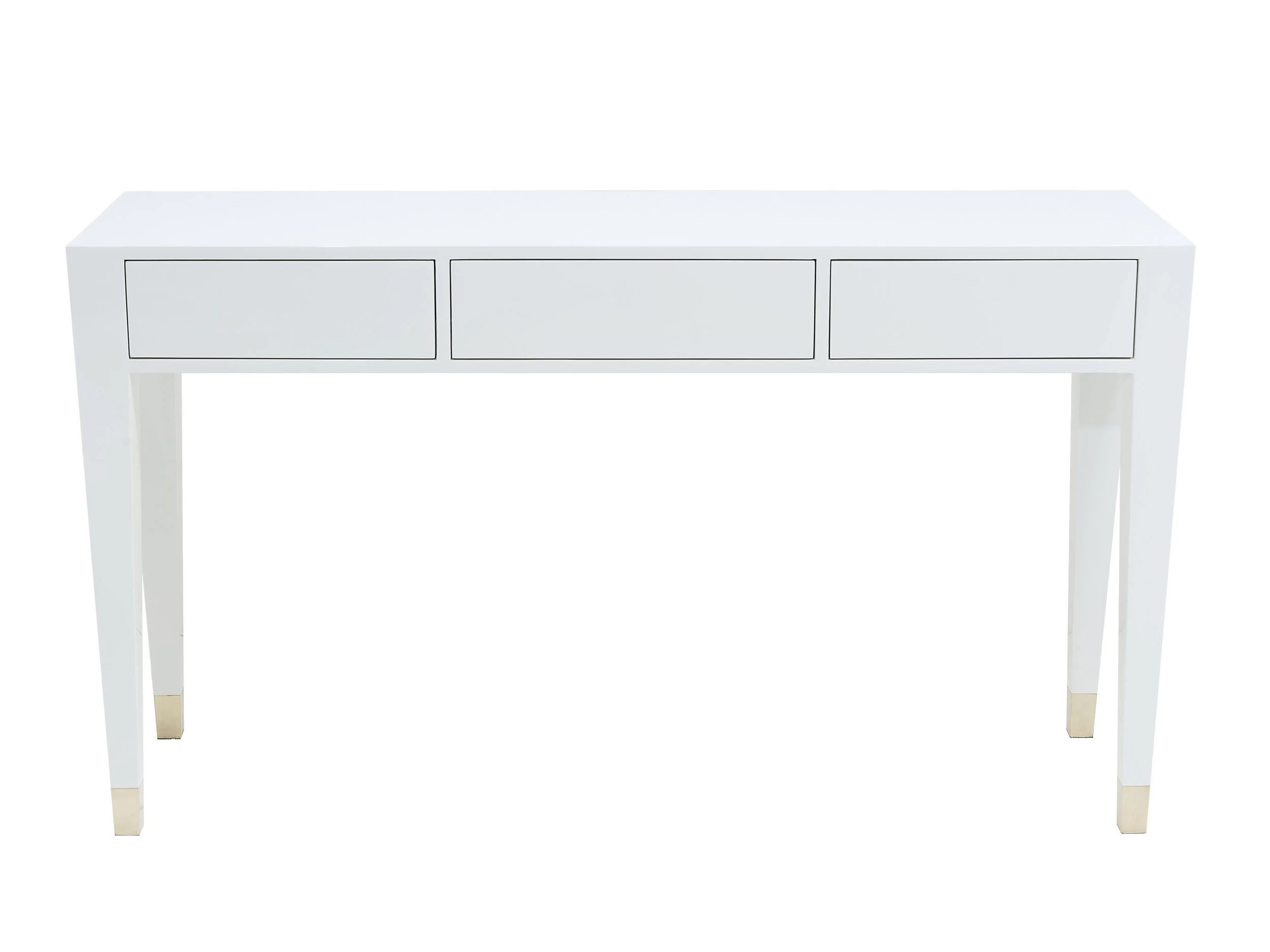 Front view of the Hathaway Desk in talc lacquer