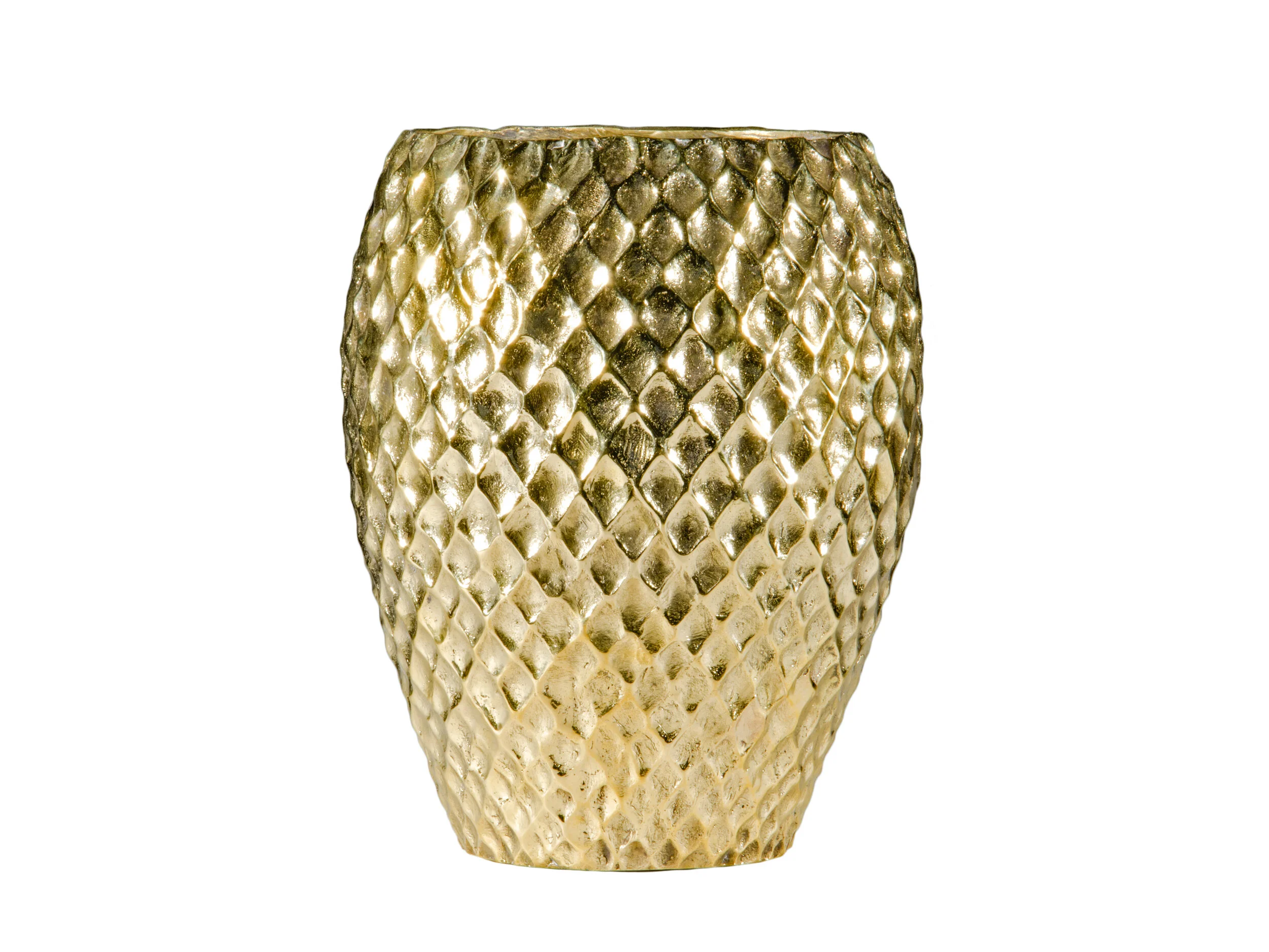 Heliopolis Vase in Polished Bronze on neutral background.