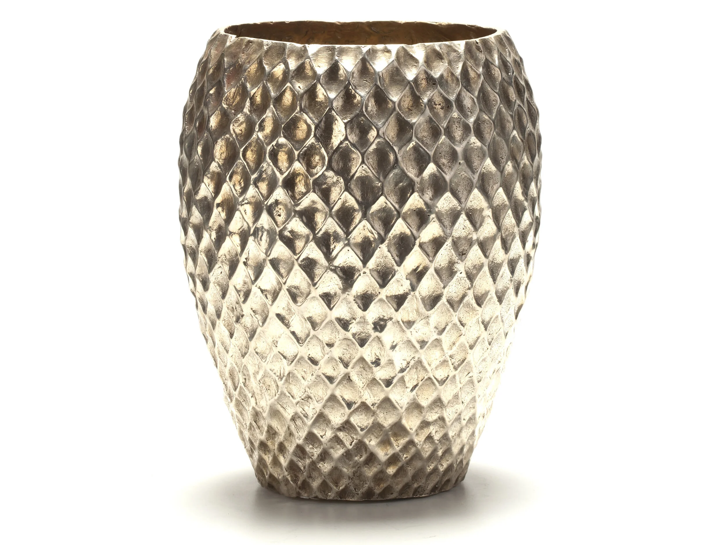Heliopolis Vase in Polished White Bronze.