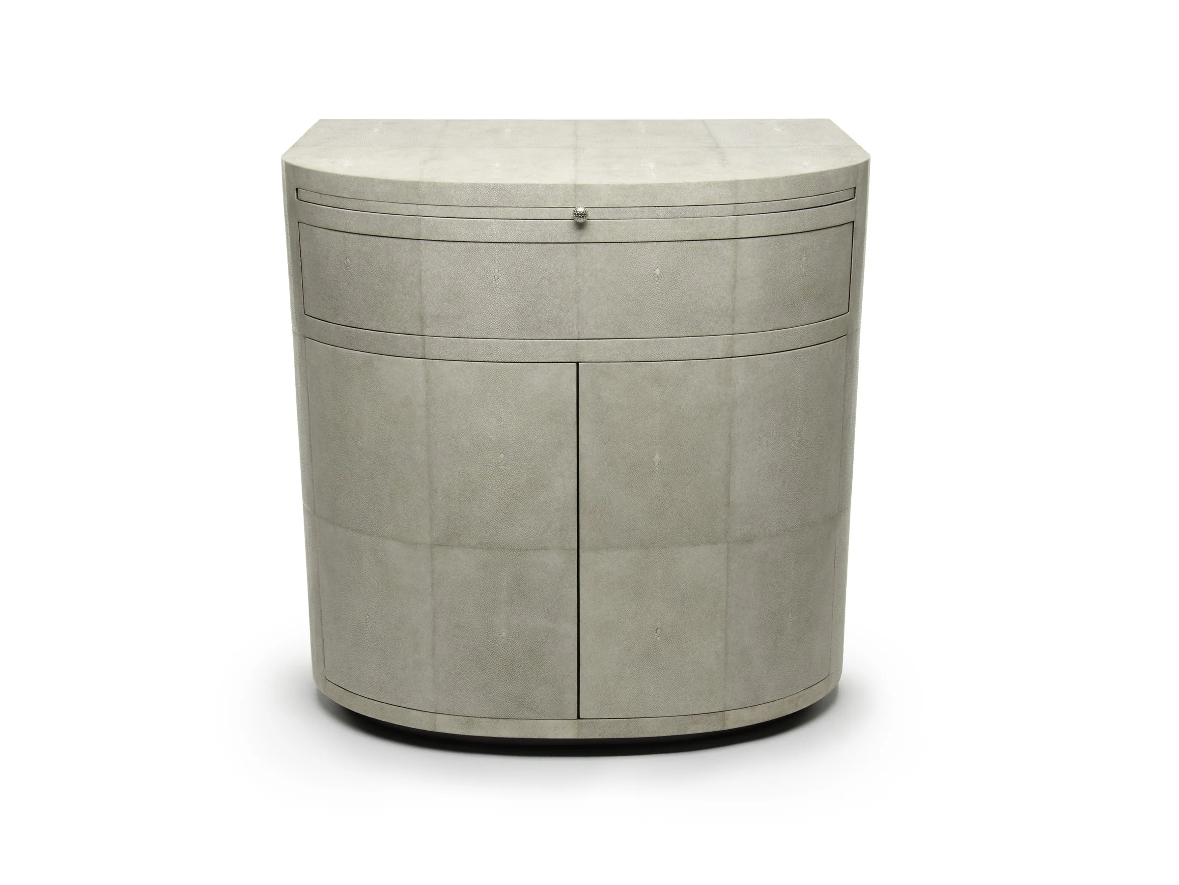 The Rita Cabinet in Antique Shagreen, front view.