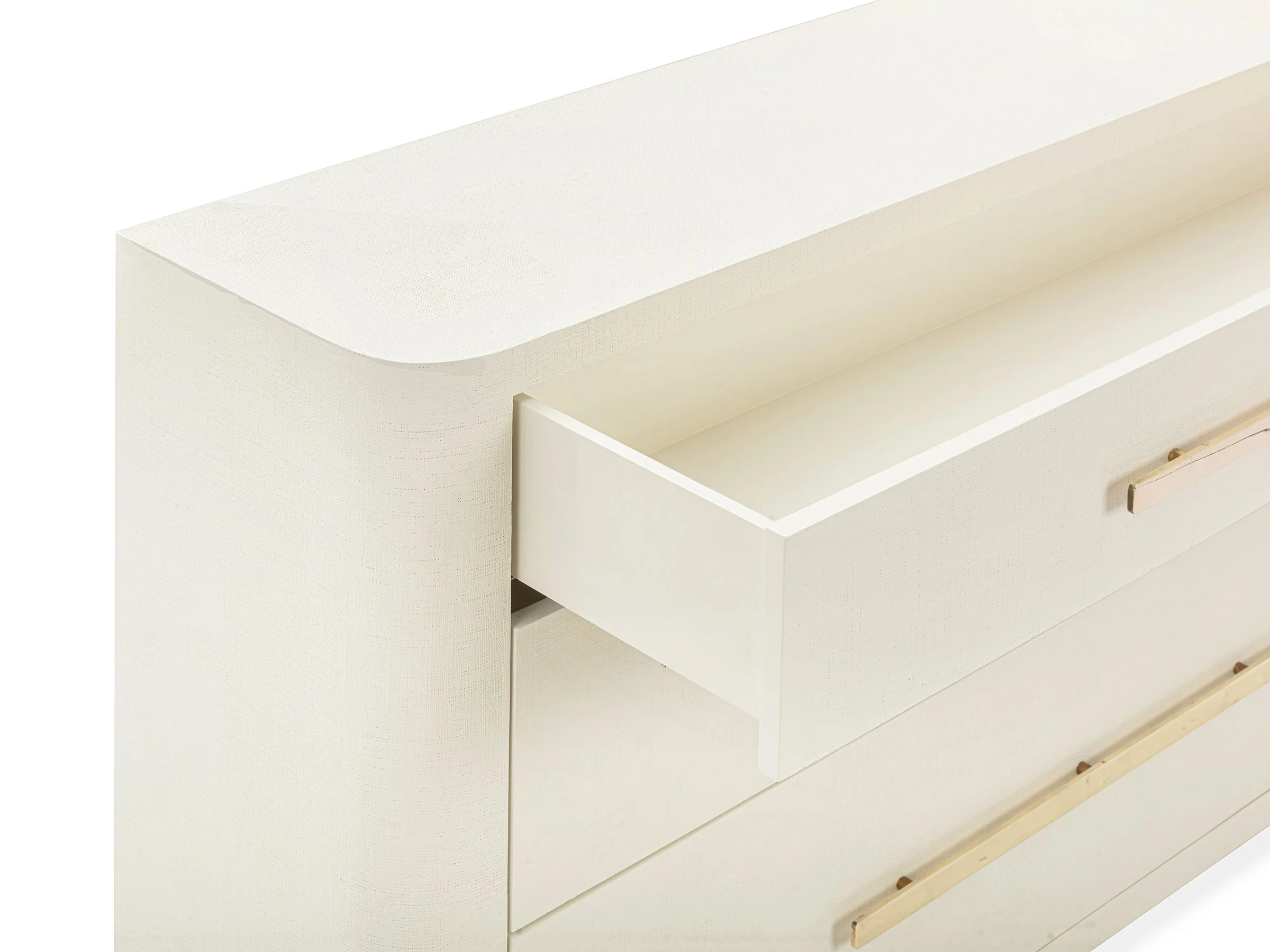 Close-up of top drawer open on Chauncy Chest