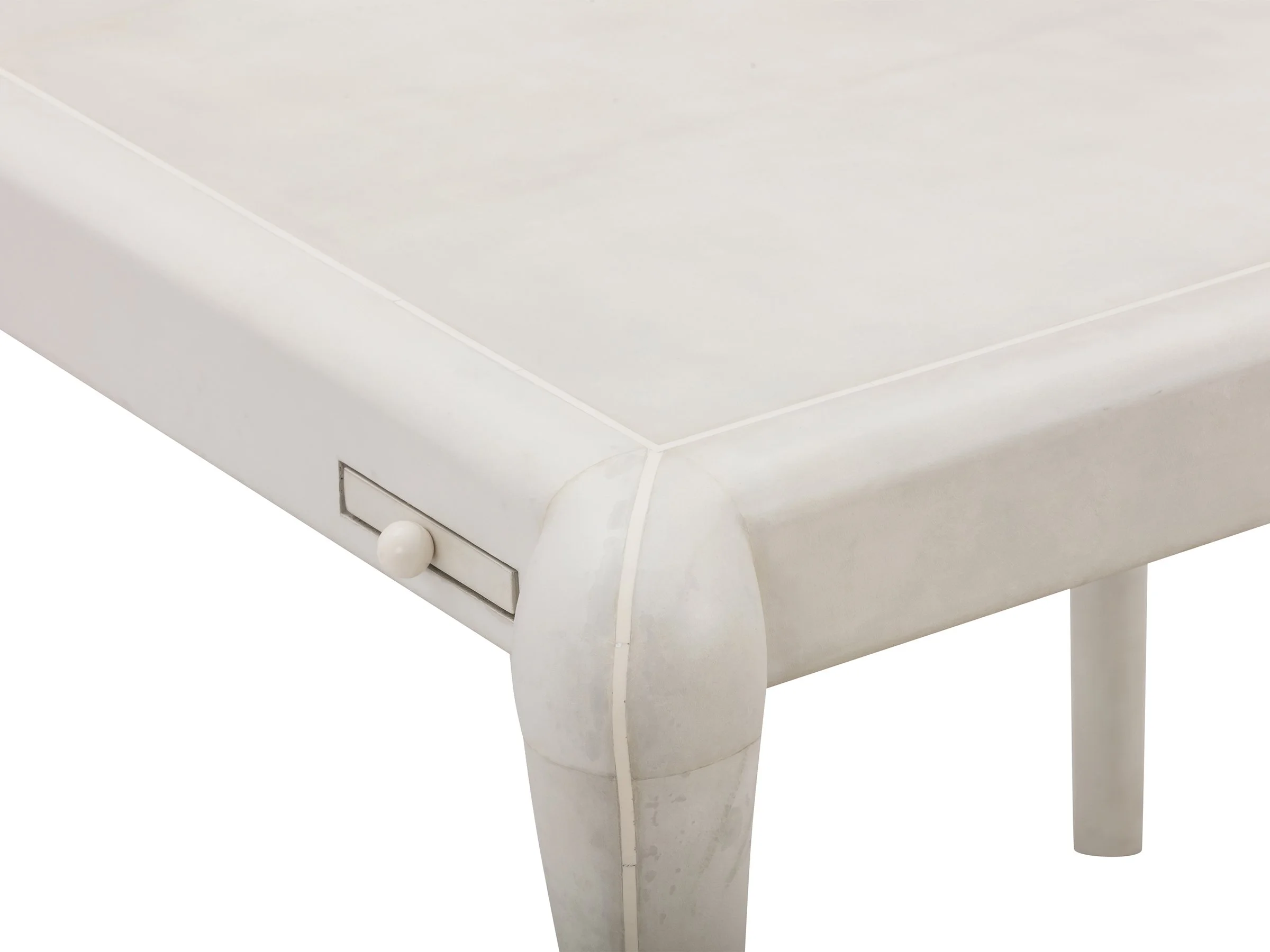 Close up of Classical Game Table in Bleached Parchment