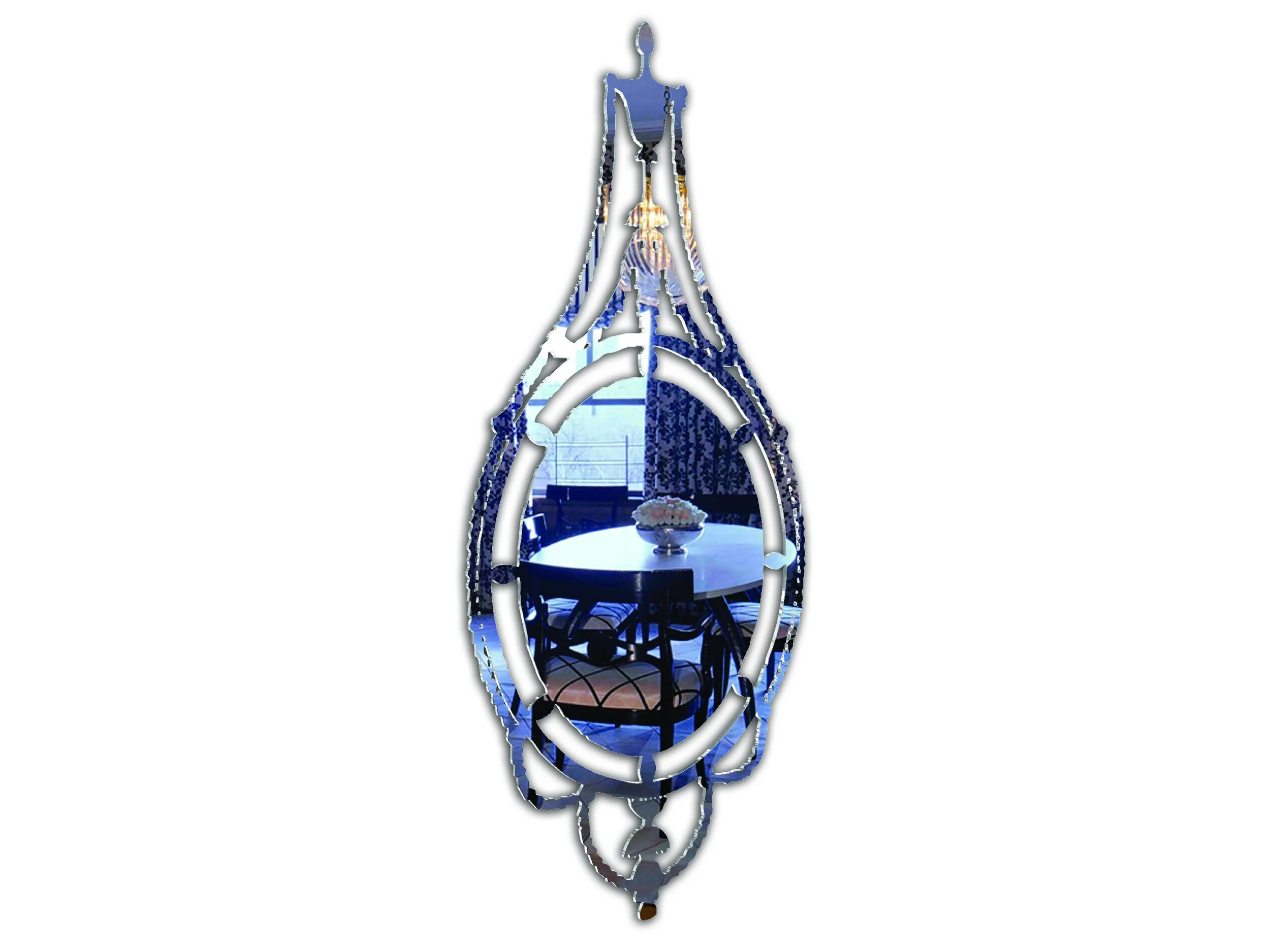 Adam Mirror in mirror-polished stainless steel
