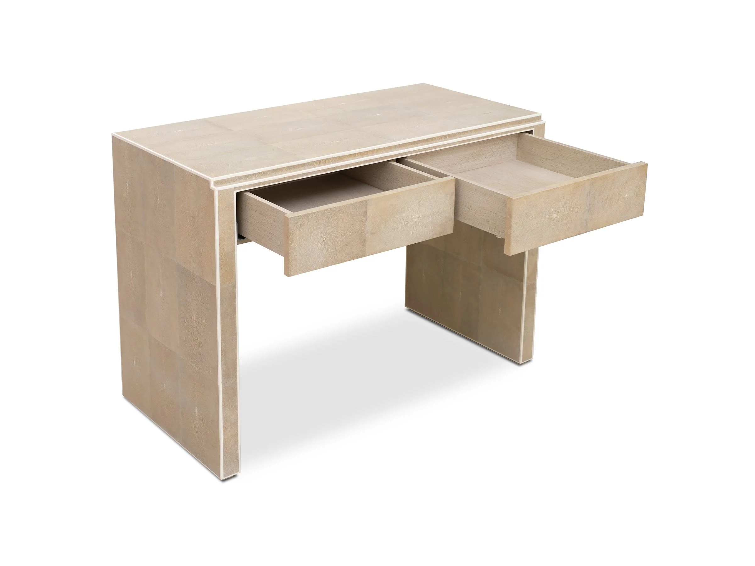 Albert Desk in antique shagreen finish with two drawers.