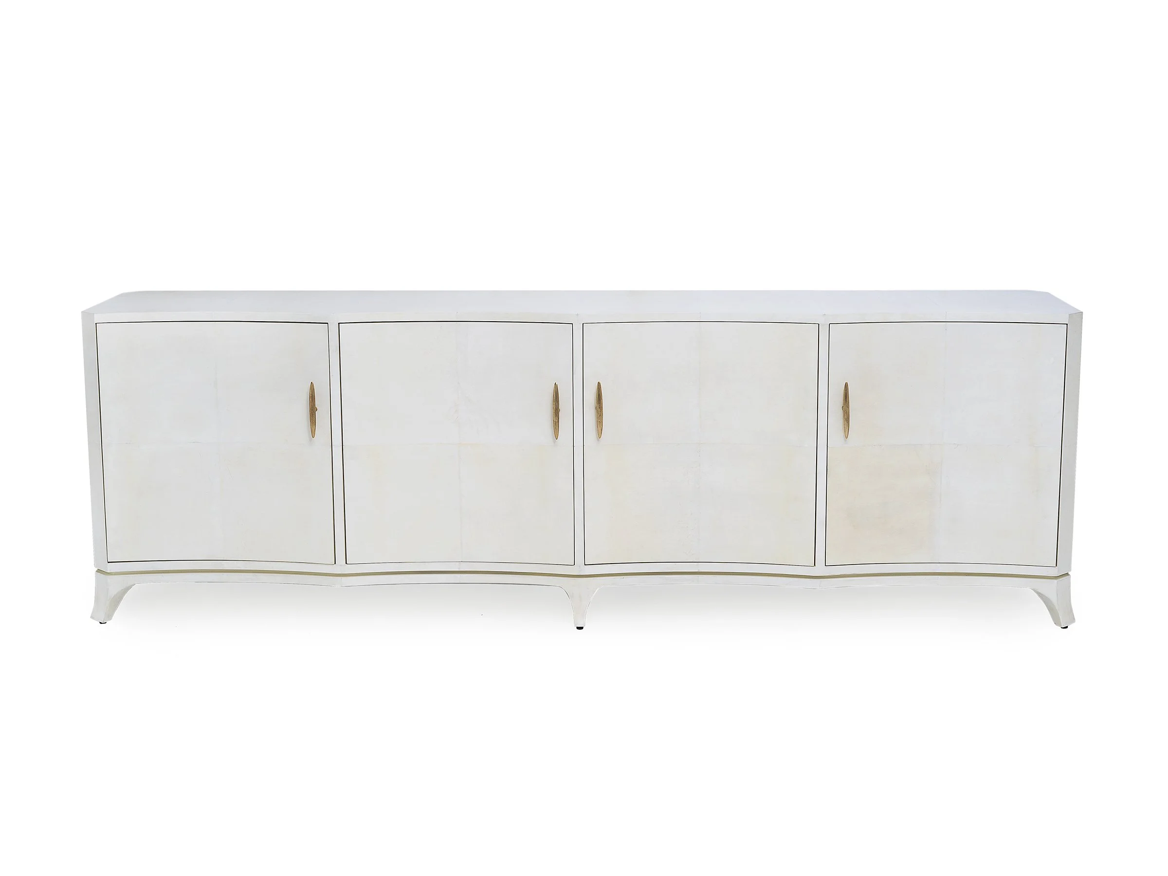 Front view of The De Lisle Cabinet in bleached parchment