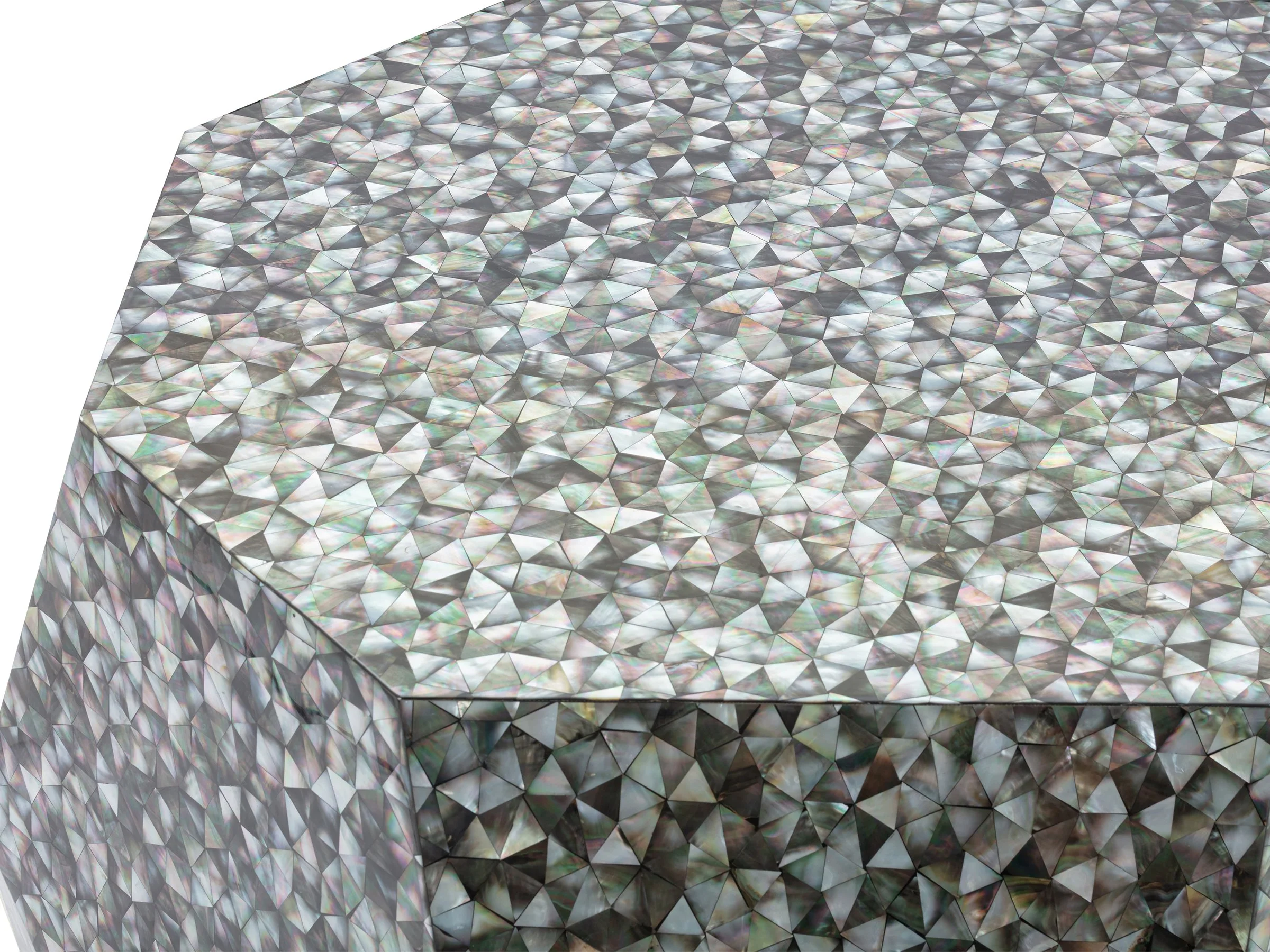 Detail of Prism Wardrobe Island showing Mother of Pearl Finish