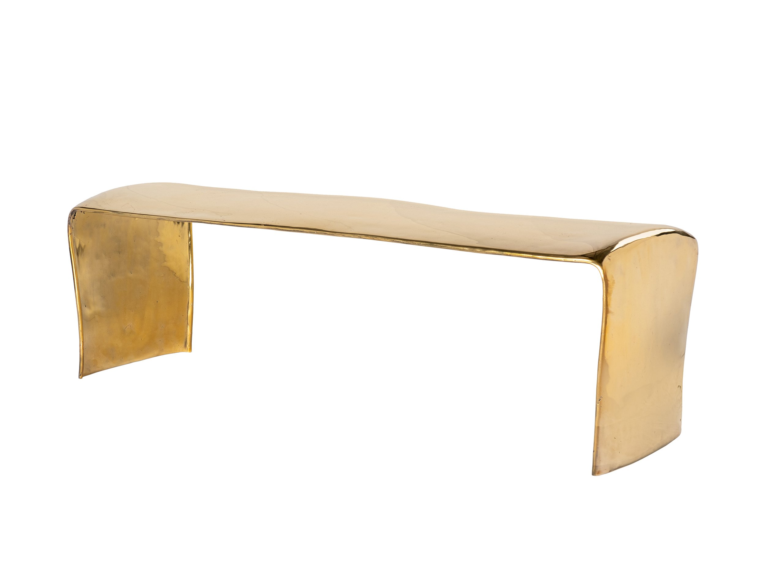 Angle view of the Eartha Cocktail Table in Polished Bronze
