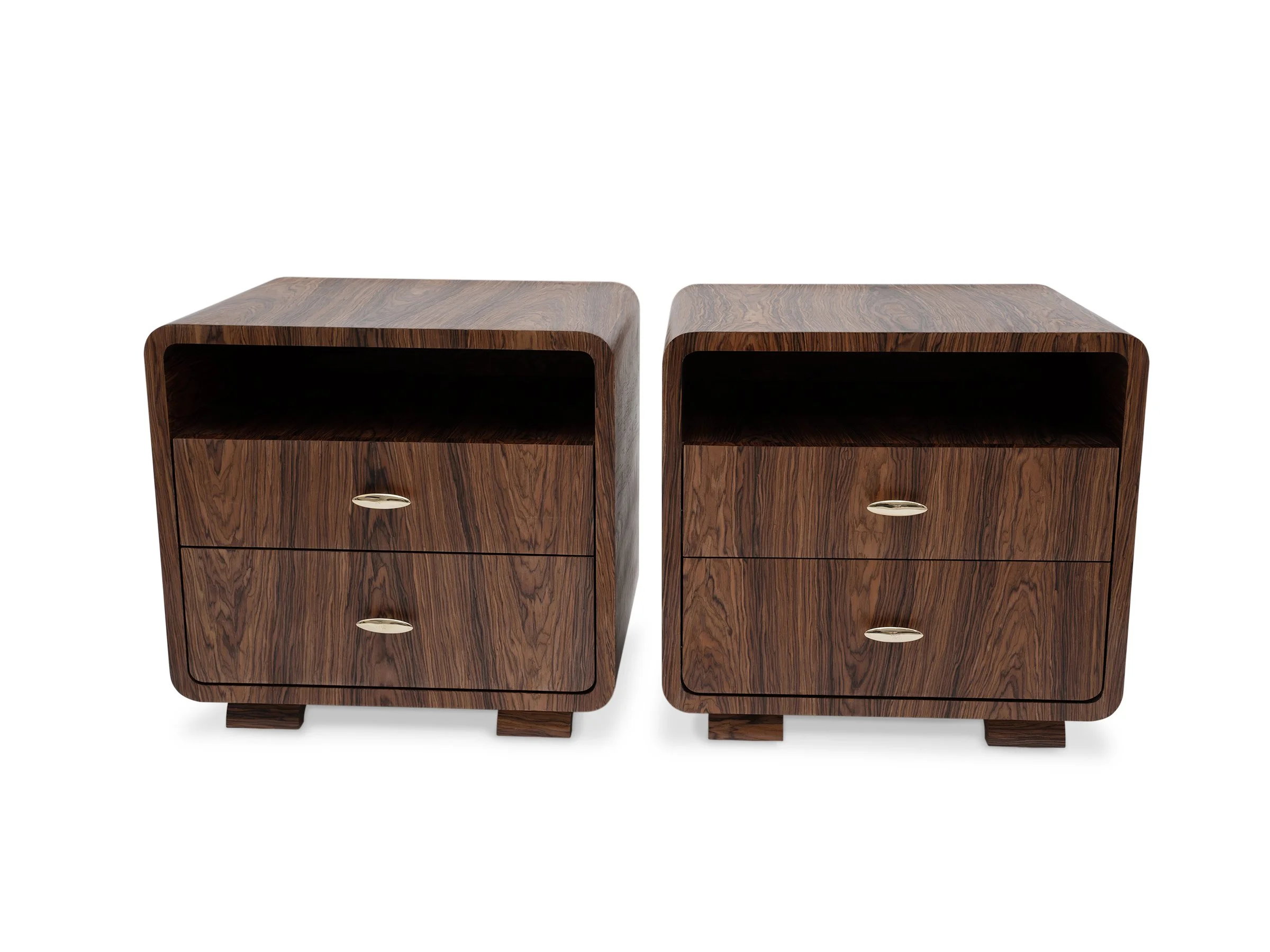 Front view of the Glenda Nightstand in Rosewood