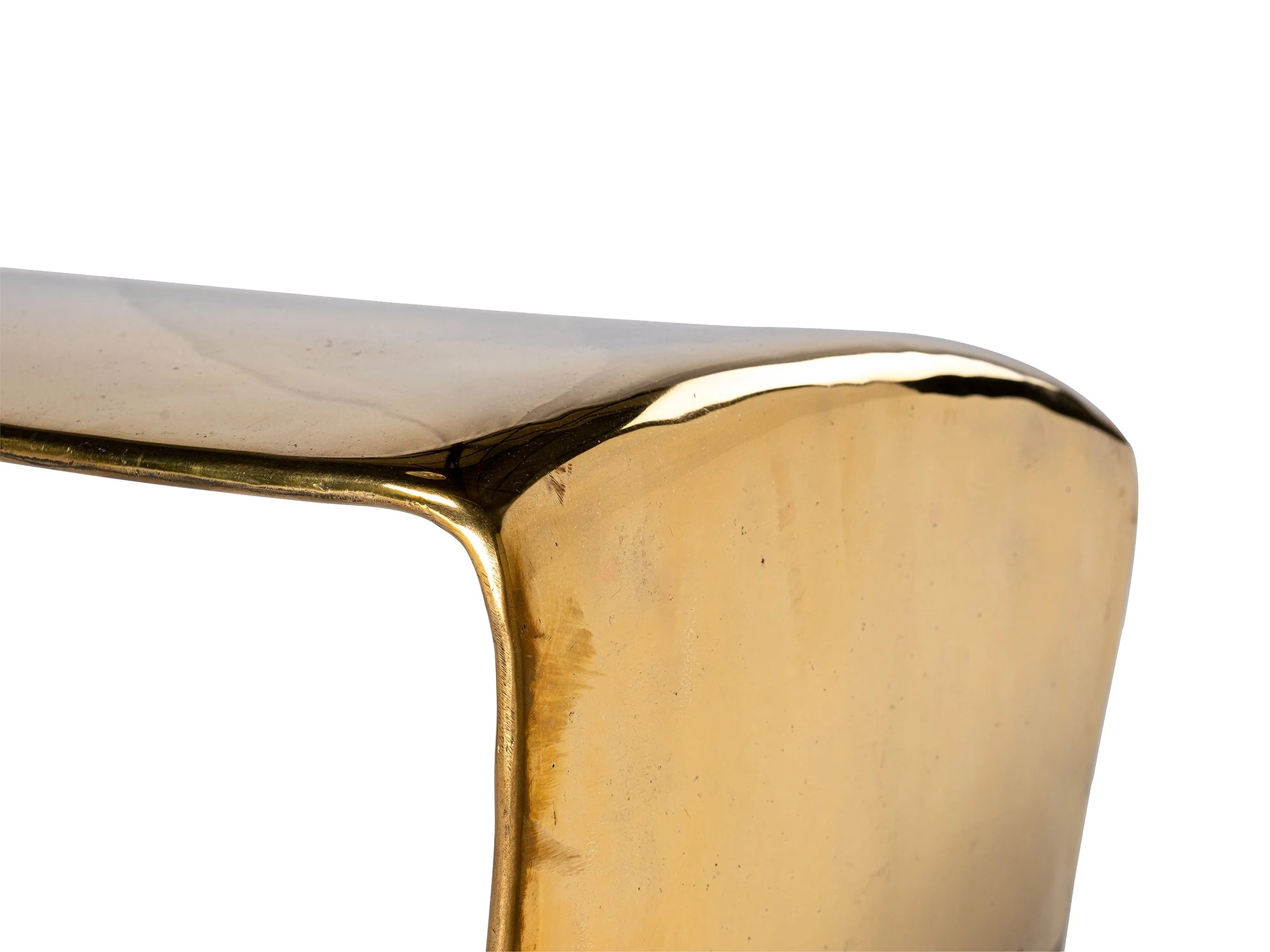 Detail view of the Eartha Cocktail Table in Polished Bronze