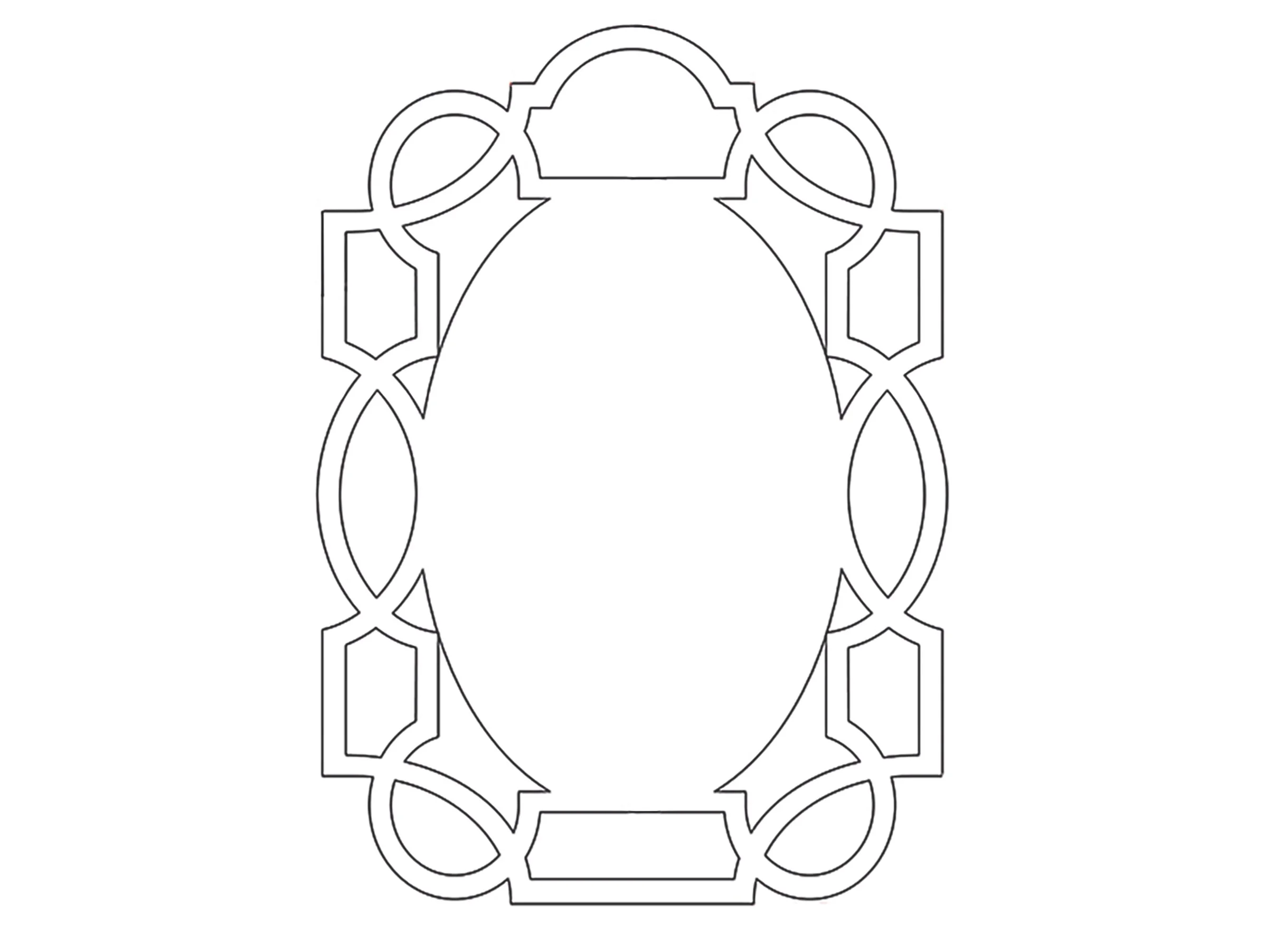 A graphic drawing of the Celtic Mirror in mirror polished stainless steel