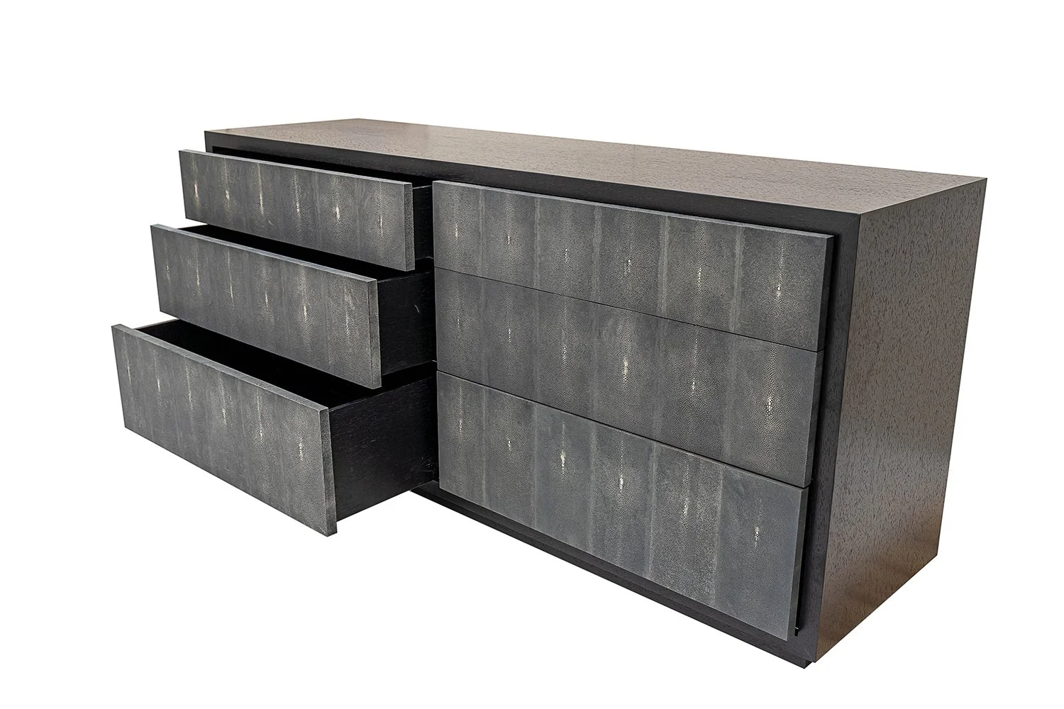 Angled view of the William Chest with drawers open.