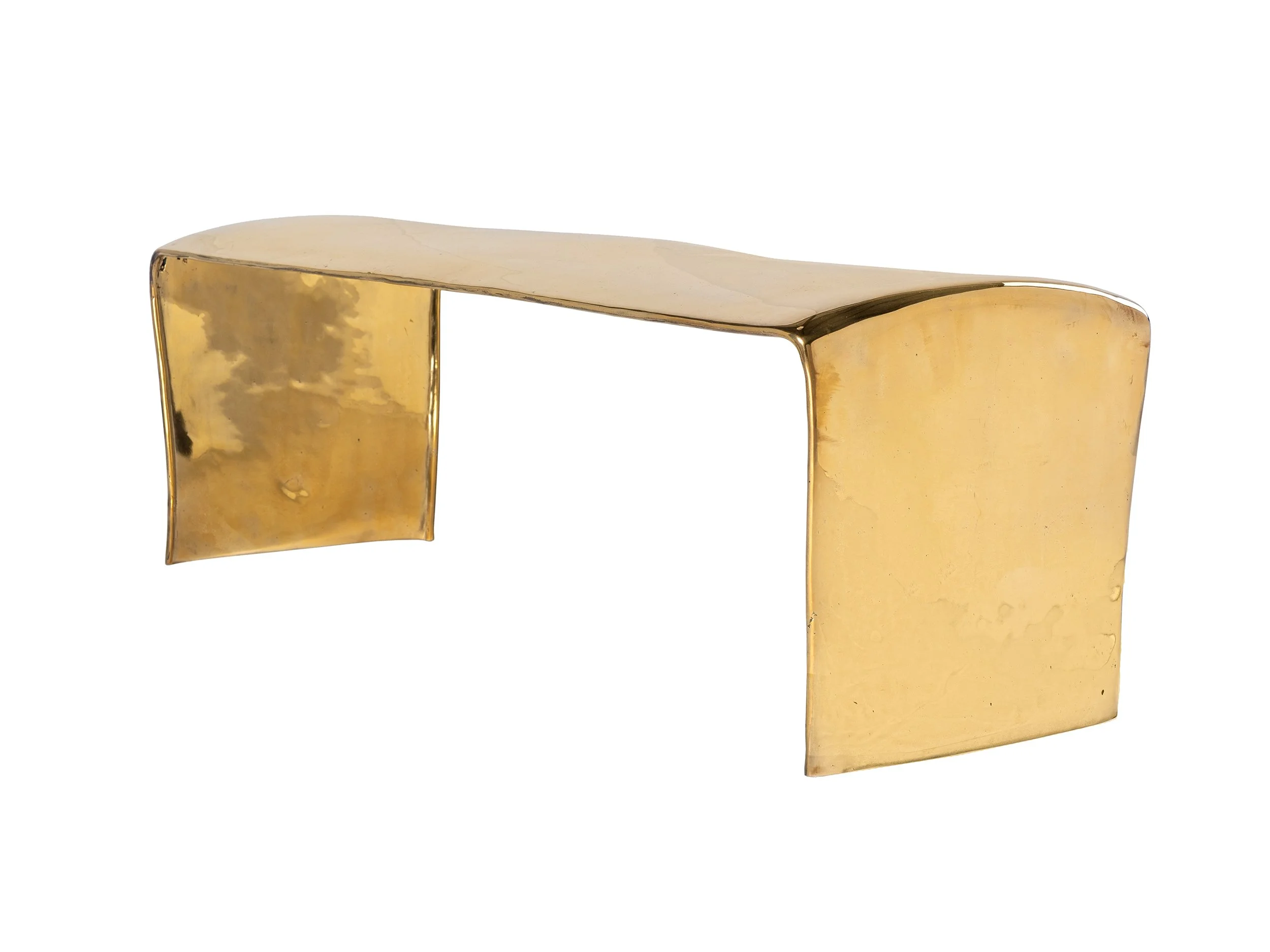 Angle view of the Eartha Cocktail Table in Polished Bronze